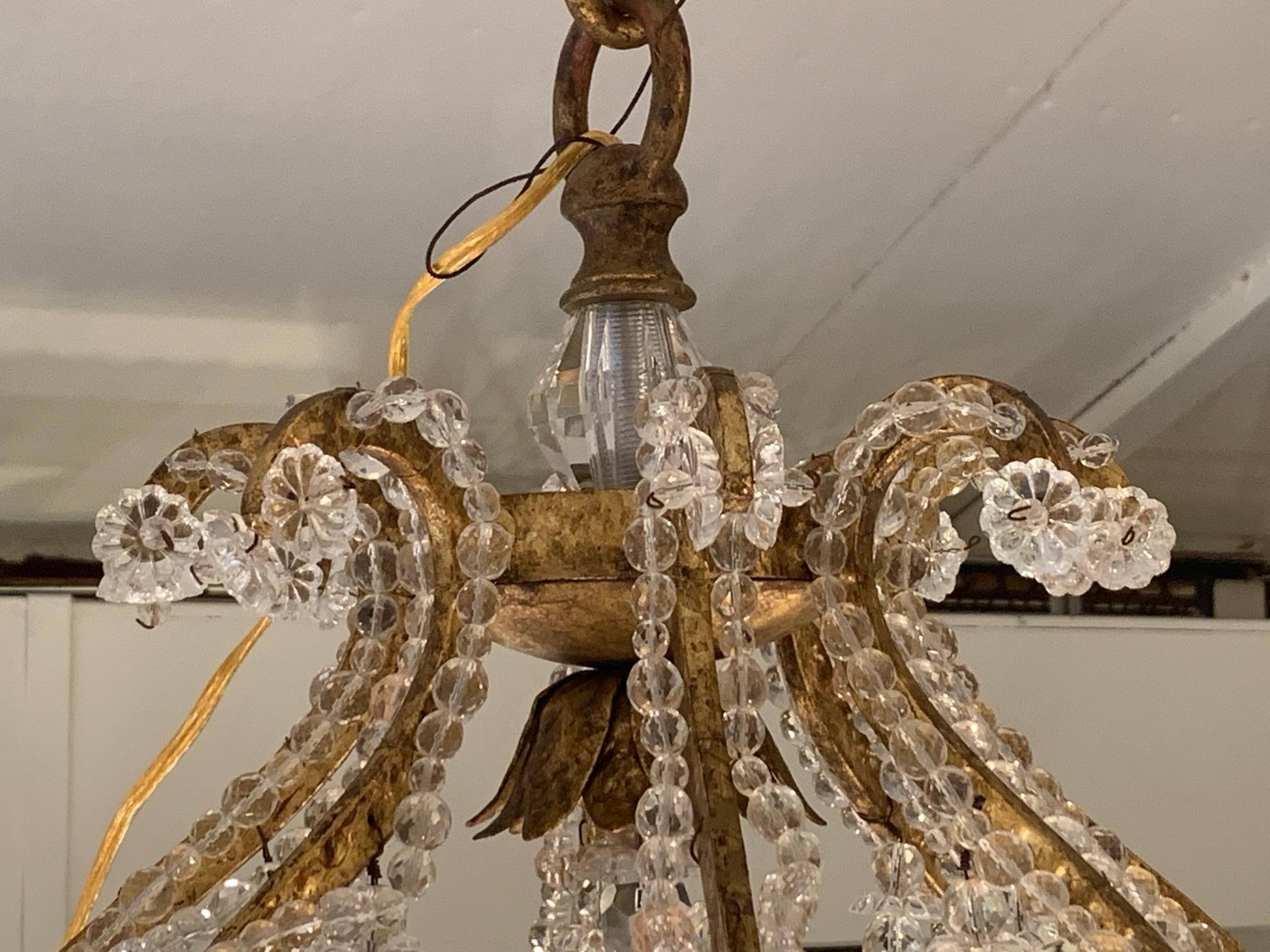 North American Monumental Large Super Glitzy Statement Chandelier with Rock Crystals