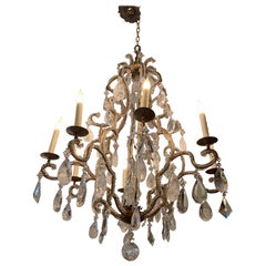 Monumental Large Super Glitzy Statement Chandelier with Rock Crystals