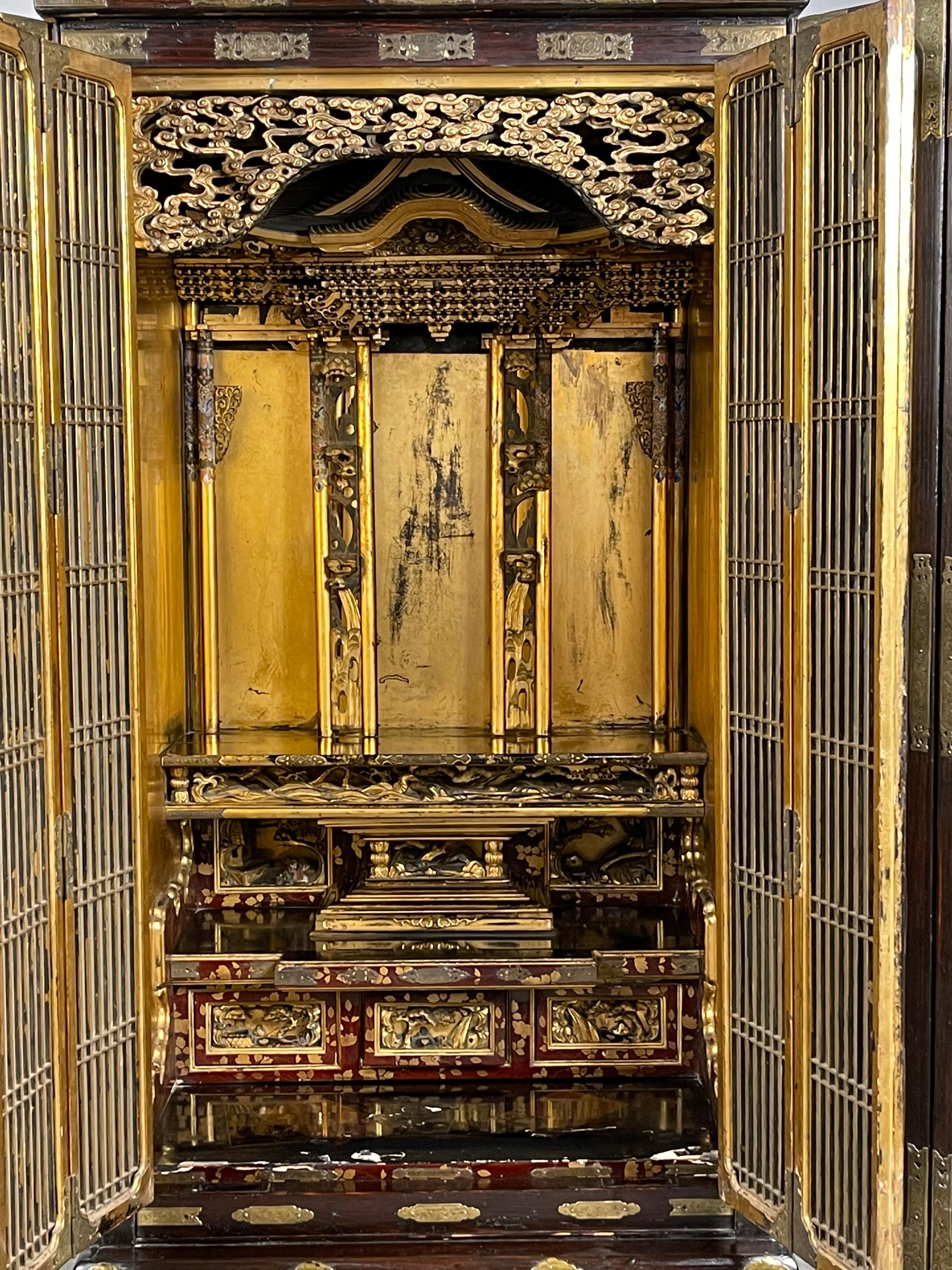 Carved Monumental, Late 19th Century Butsudan, Buddhist Alter, Shrine 