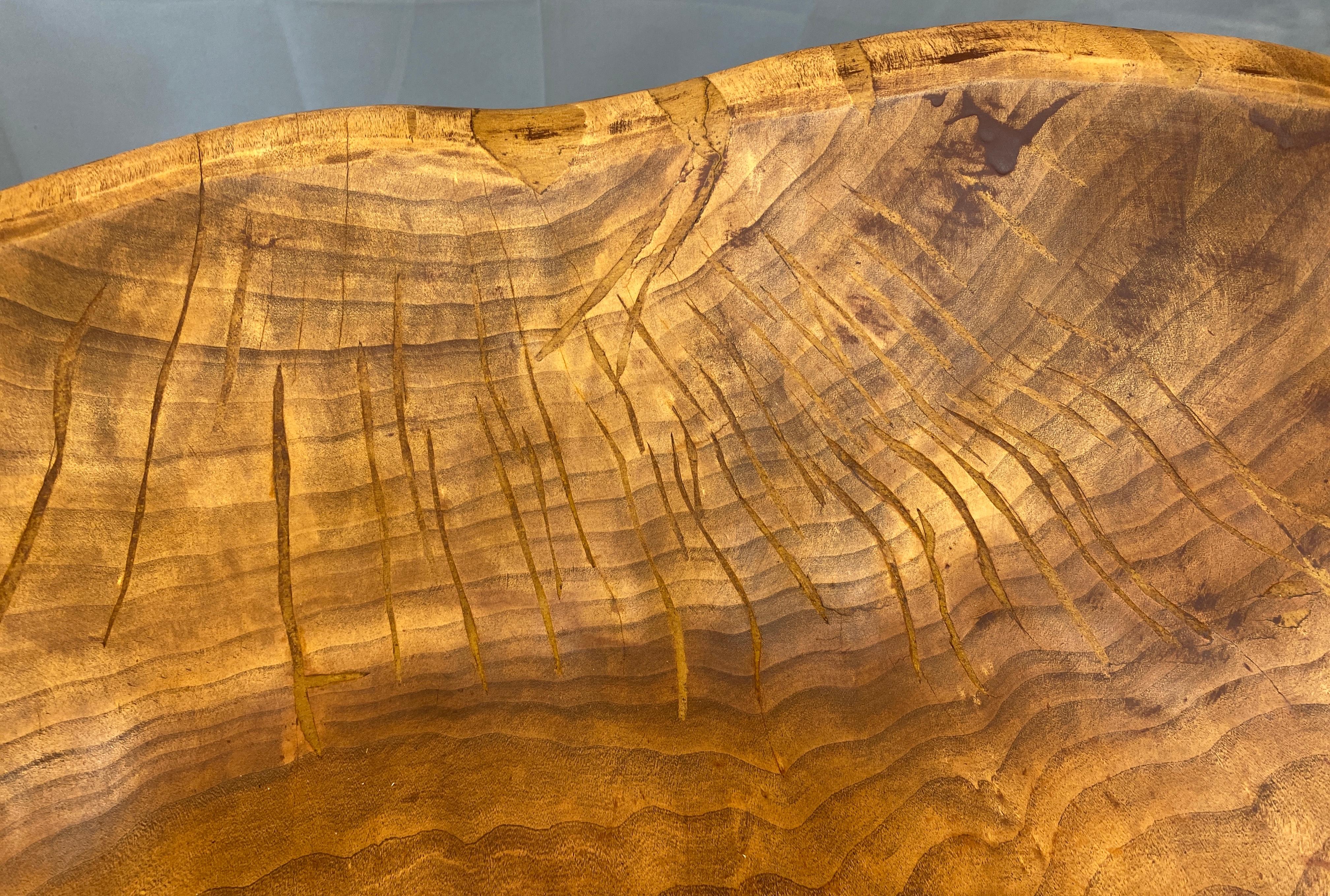 Monumental Late 20th Century Carved Wooden Bowl 3
