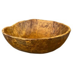 Used Monumental Late 20th Century Carved Wooden Bowl