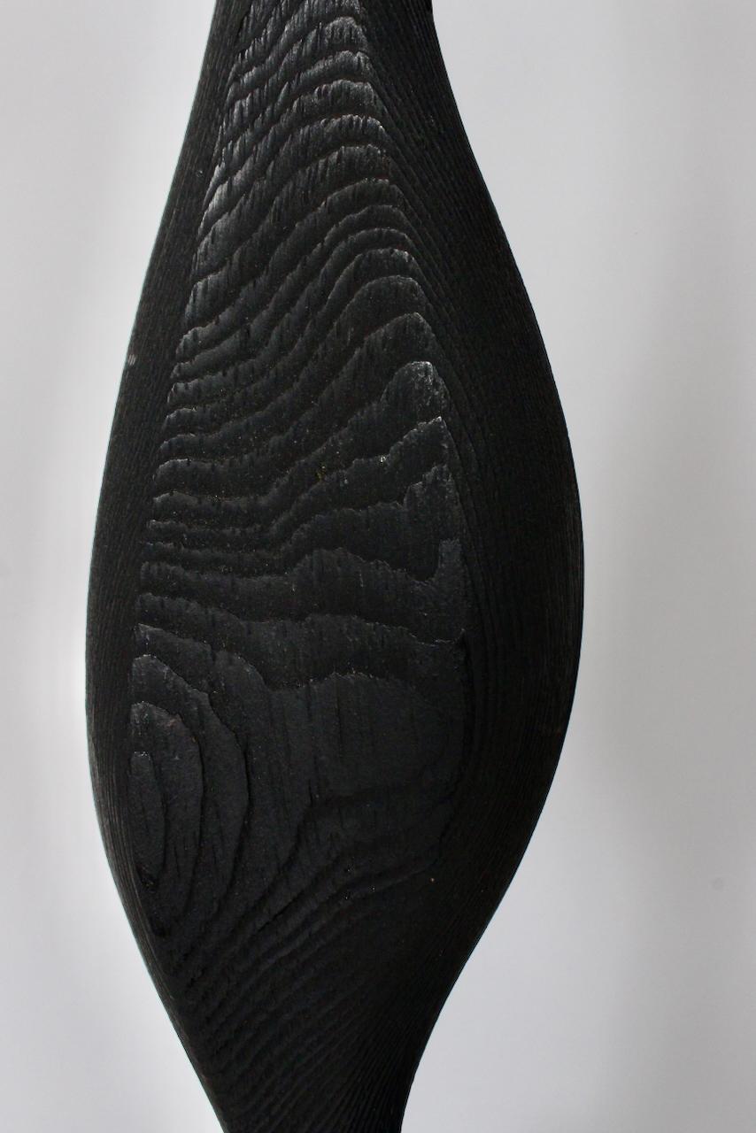 Monumental Laurel Lamp Co. Lampe à poser en bois ébonisé noir sculpté en vente 6