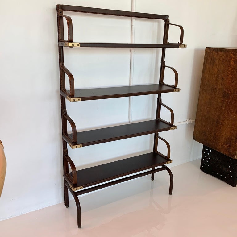 Monumental Leather Bookcases by Jacques at 1stDibs