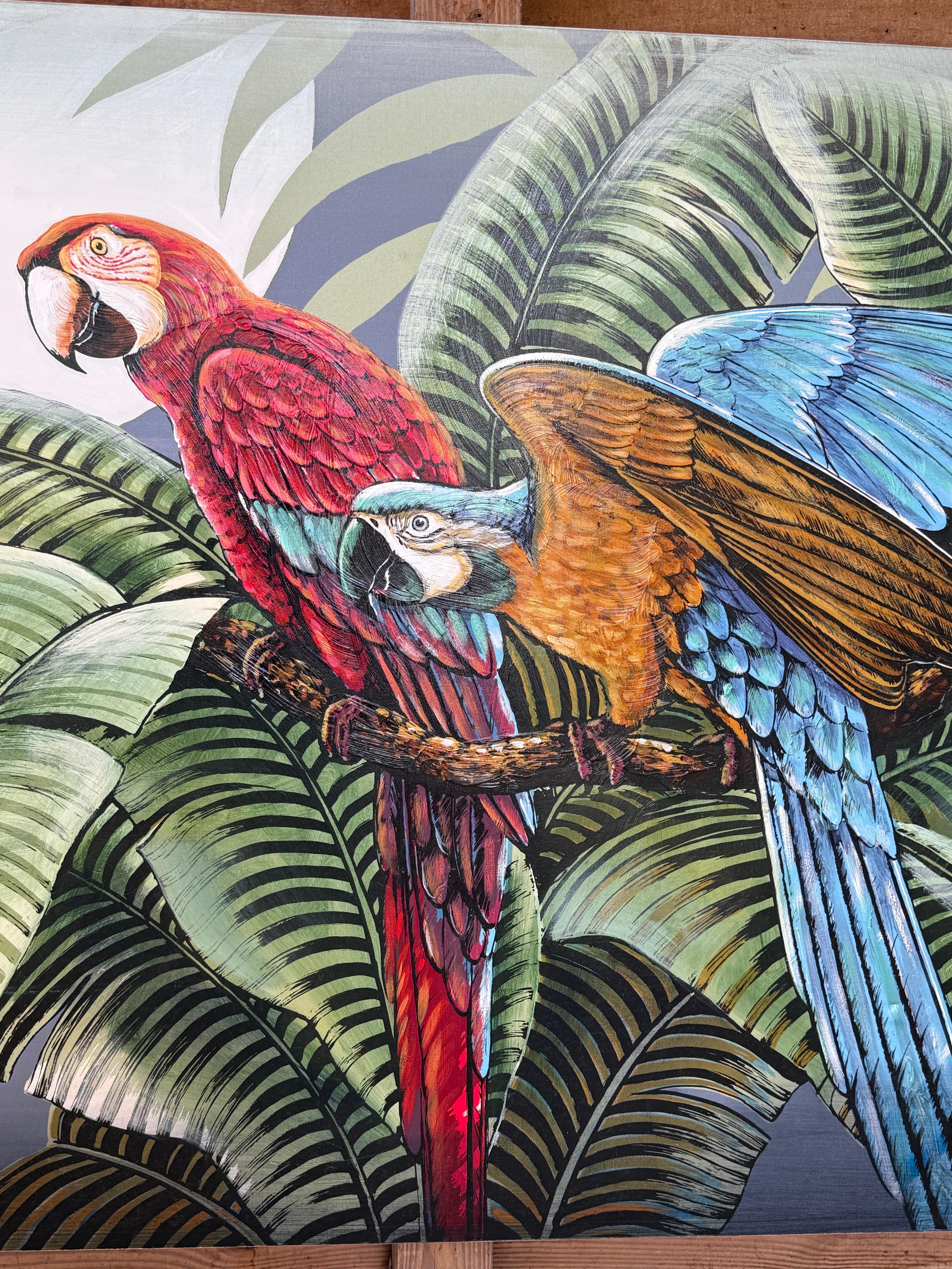 Américain Peinture tropicale Monumental Lee Reynolds Vanguard Series 