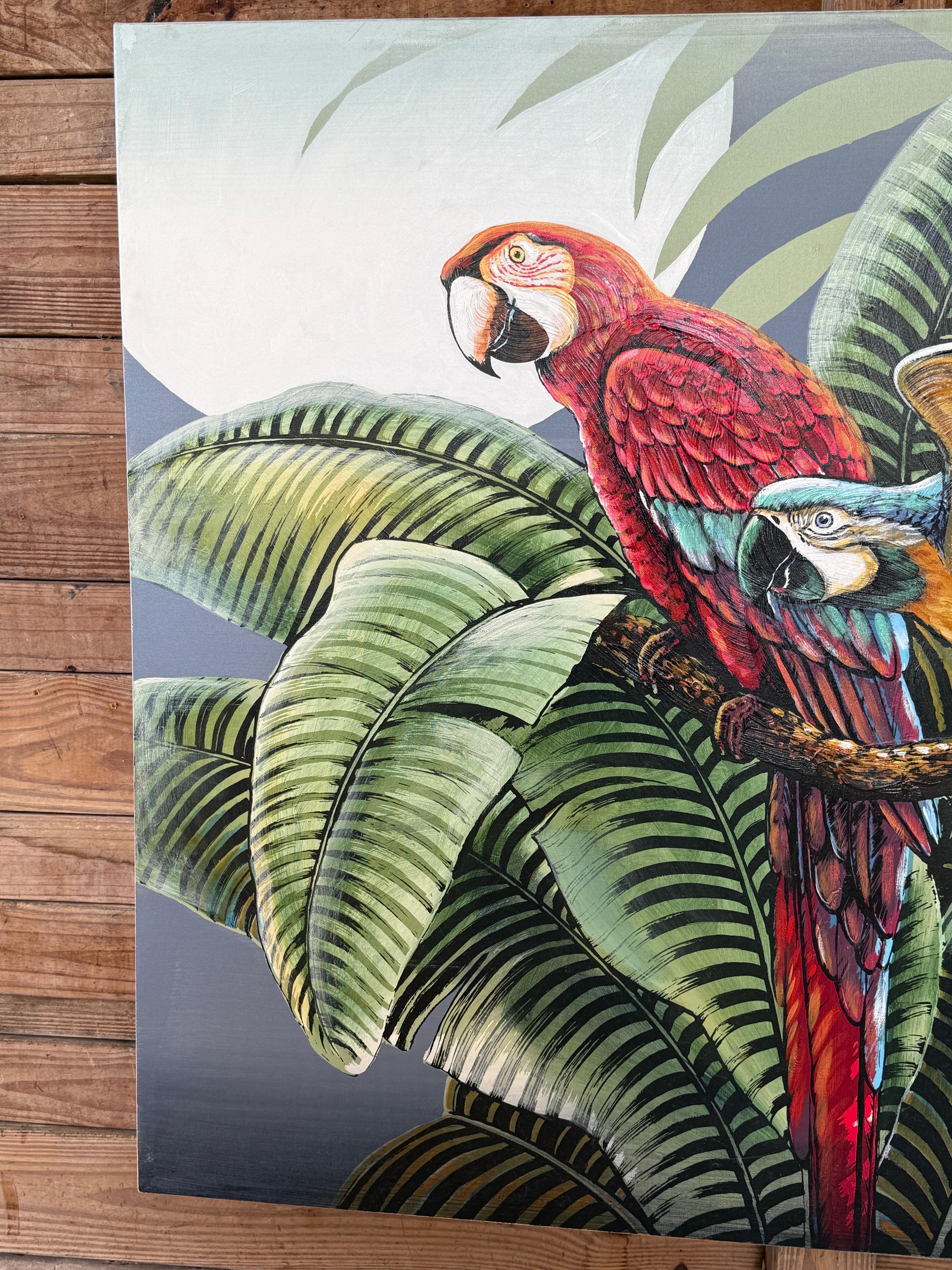 Peint à la main Peinture tropicale Monumental Lee Reynolds Vanguard Series 