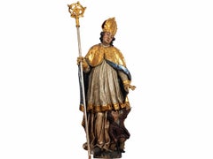 Monumental Life-Size Baroque Sculpture of Saint Martin of Tours