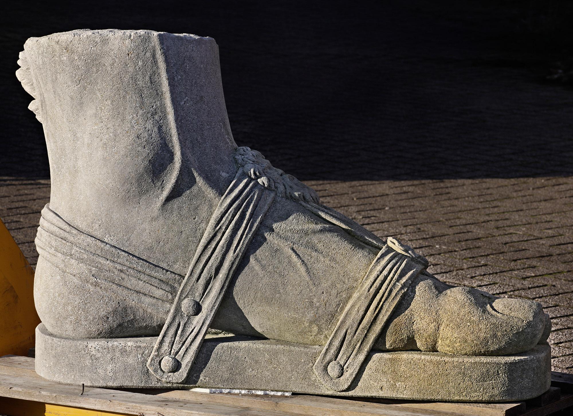 Monumental Limestone Hermes Foot - Roman Style For Sale 3