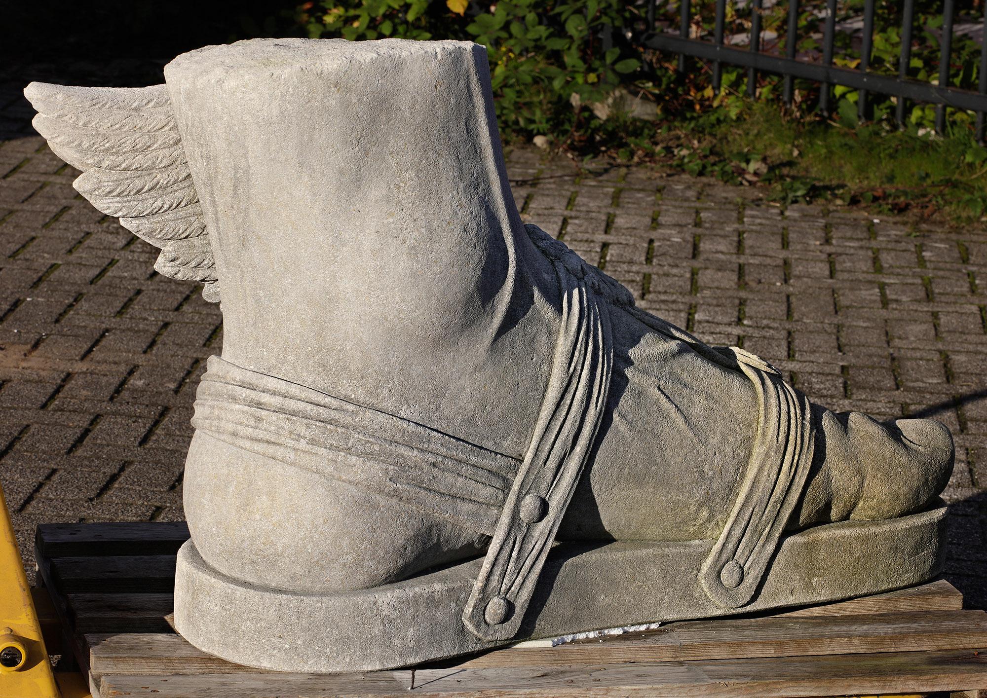 Monumental Limestone Hermes Foot - Roman Style For Sale 4