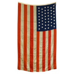 Monumental Linen American Flag with 48 Stars c.1940-1950