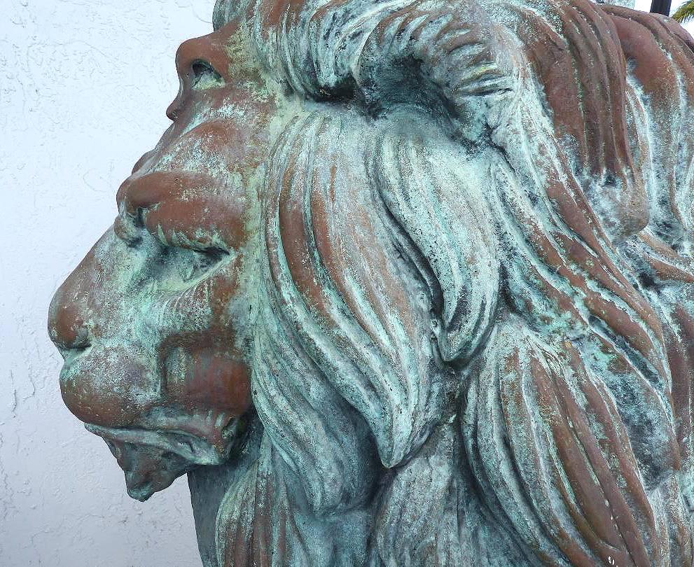 Monumental Bronze Lion Statues After A. Barye

Offered for sale is a pair of huge vintage bronze lion statues after those of A. Barye originally created in 1832. These lions were acquired from the Thomas Kramer Star Island estate where they stood