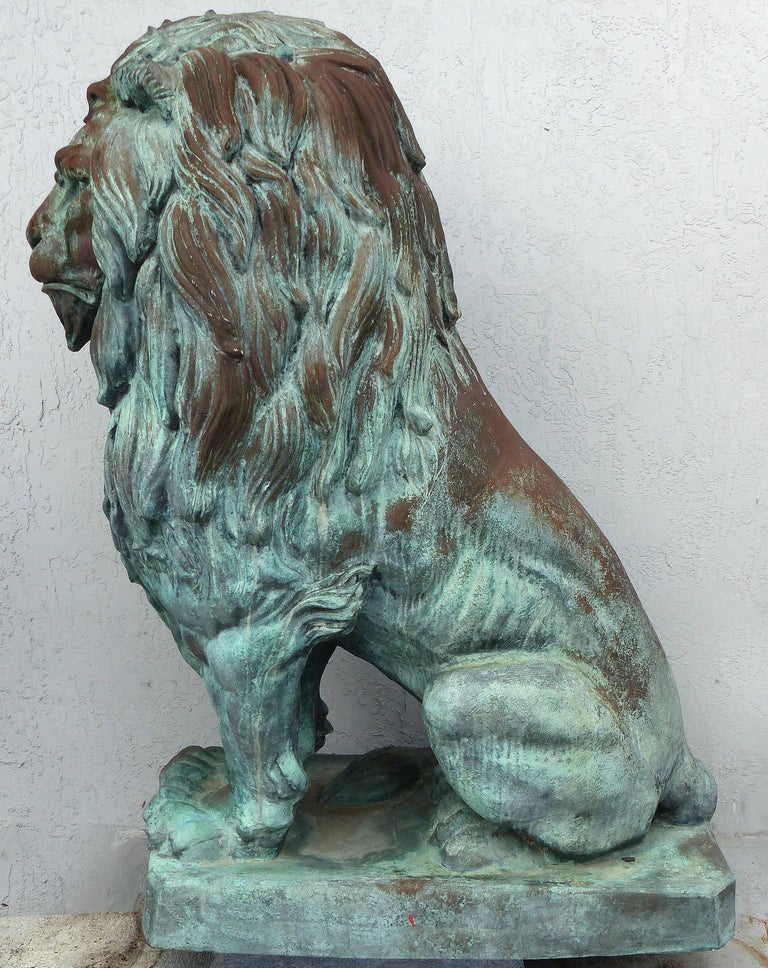 Monumental Bronze Lion Statues After A. Barye at 1stDibs
