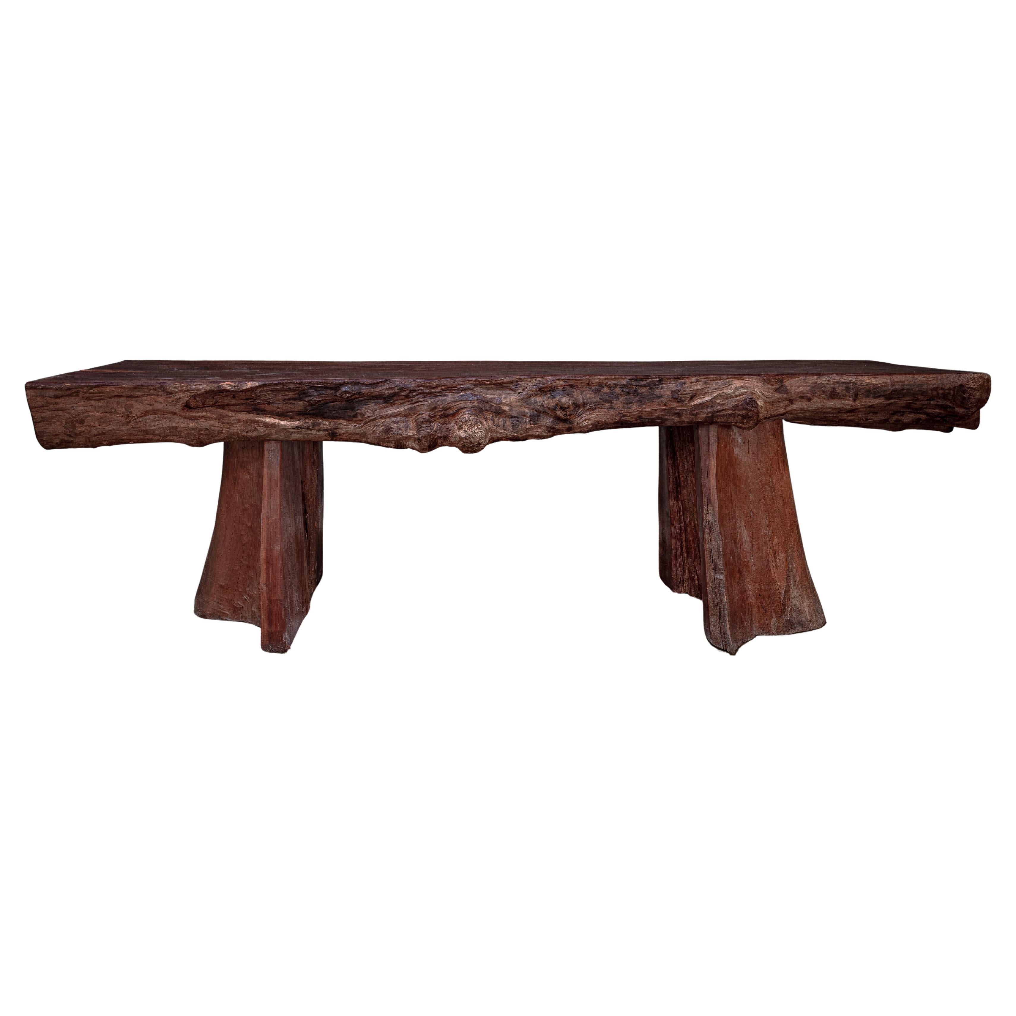 Grand Live-Edge Brazilian Ipé Outdoor Altar/Entry Table from Reclaimed Trees For Sale