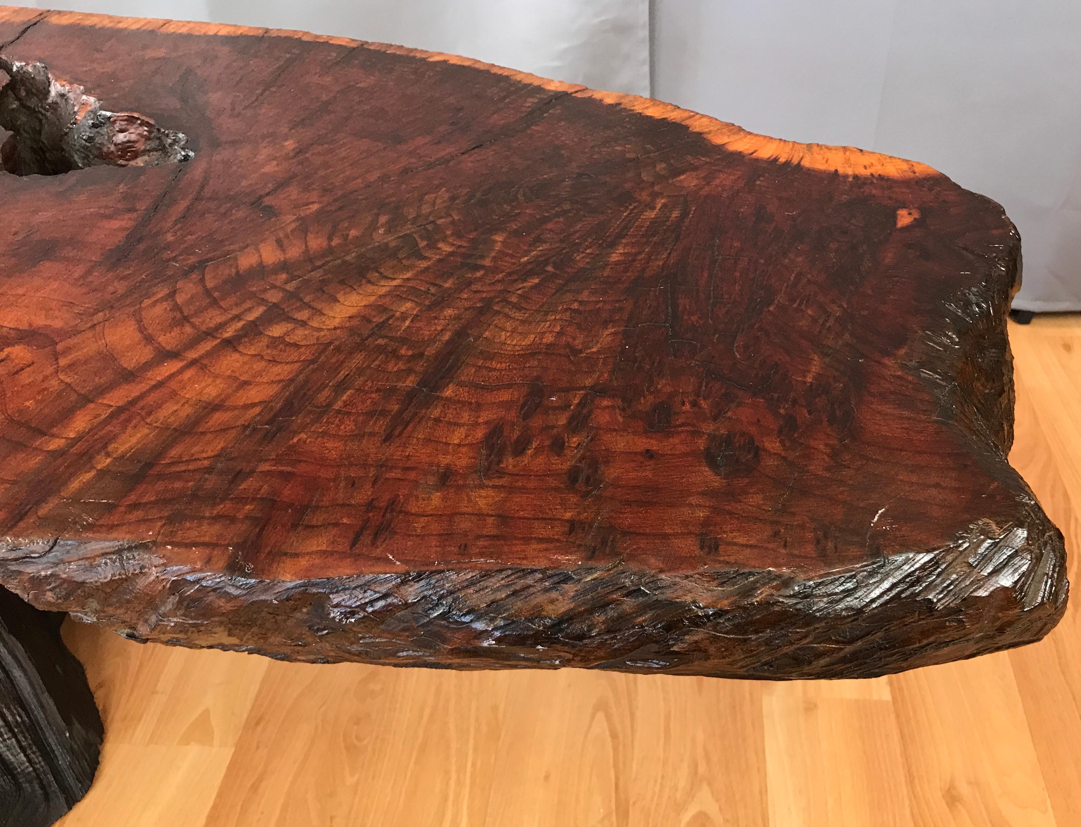 Monumental Live Edge Redwood Burl Coffee or Cocktail Table 3