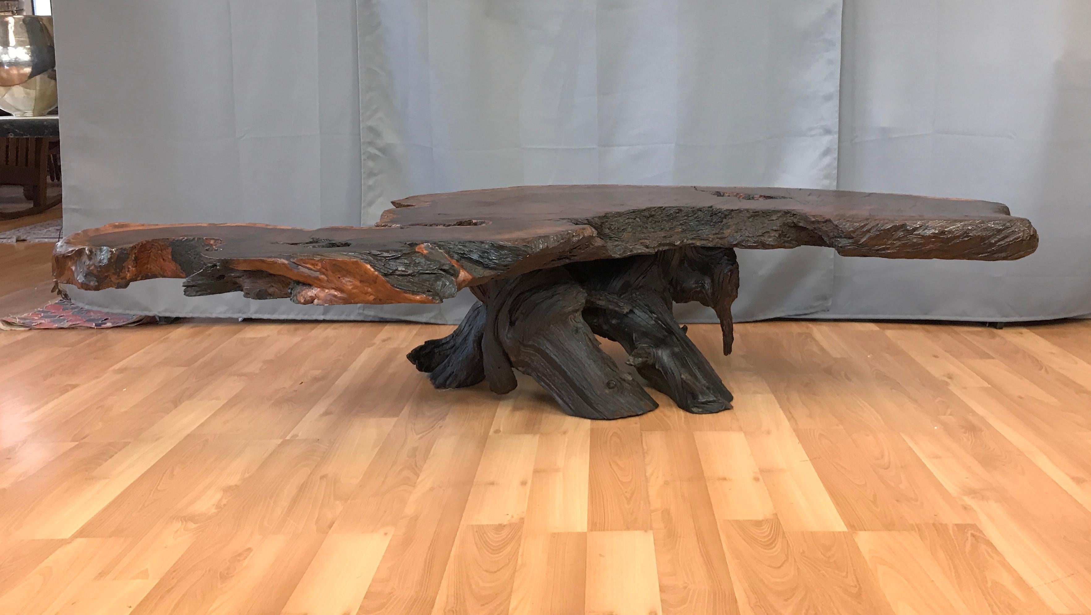 redwood burl coffee table for sale