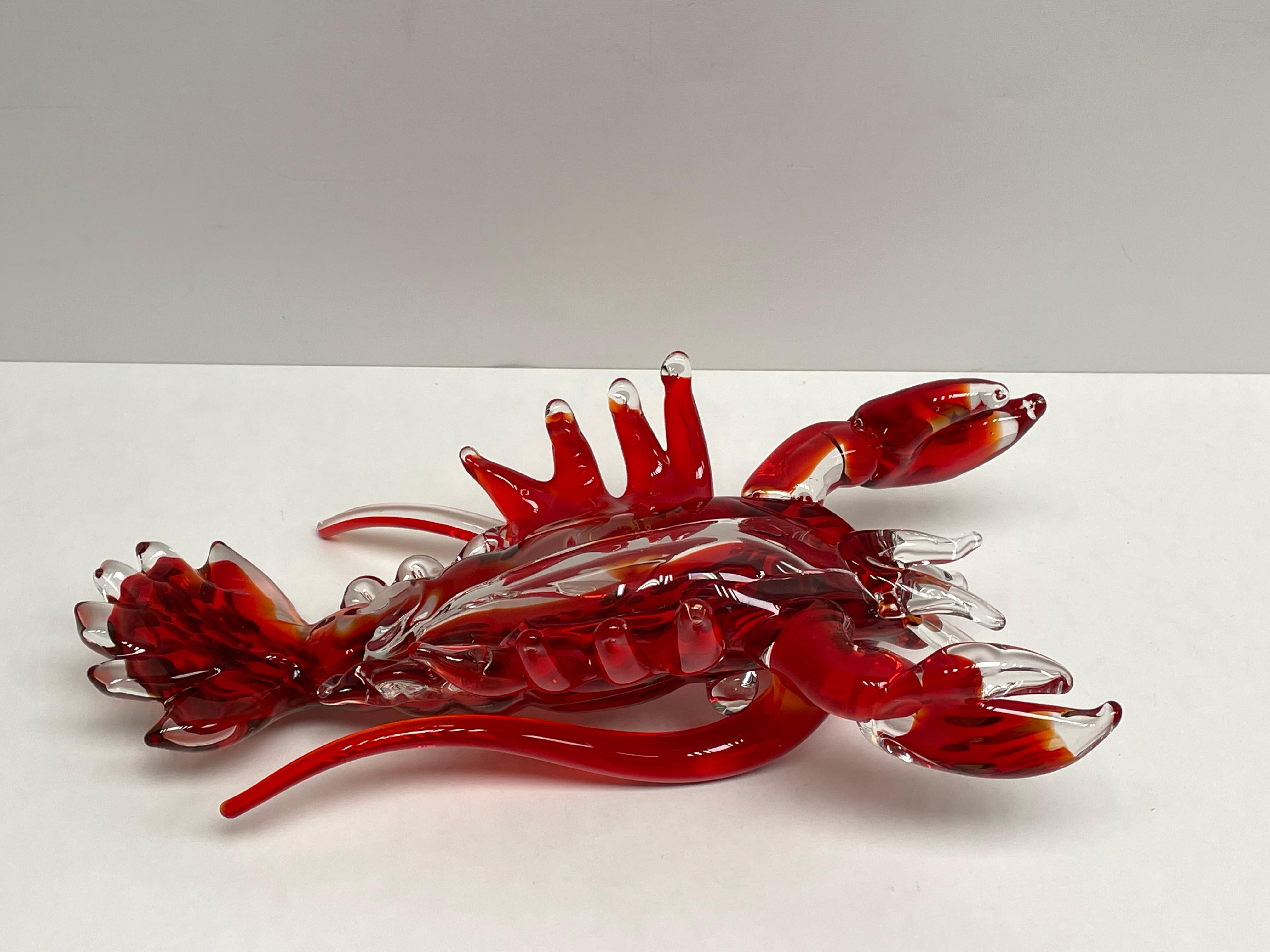 Monumental Lobster Sculpture Murano Glass, Vintage, Italy, 1978 1