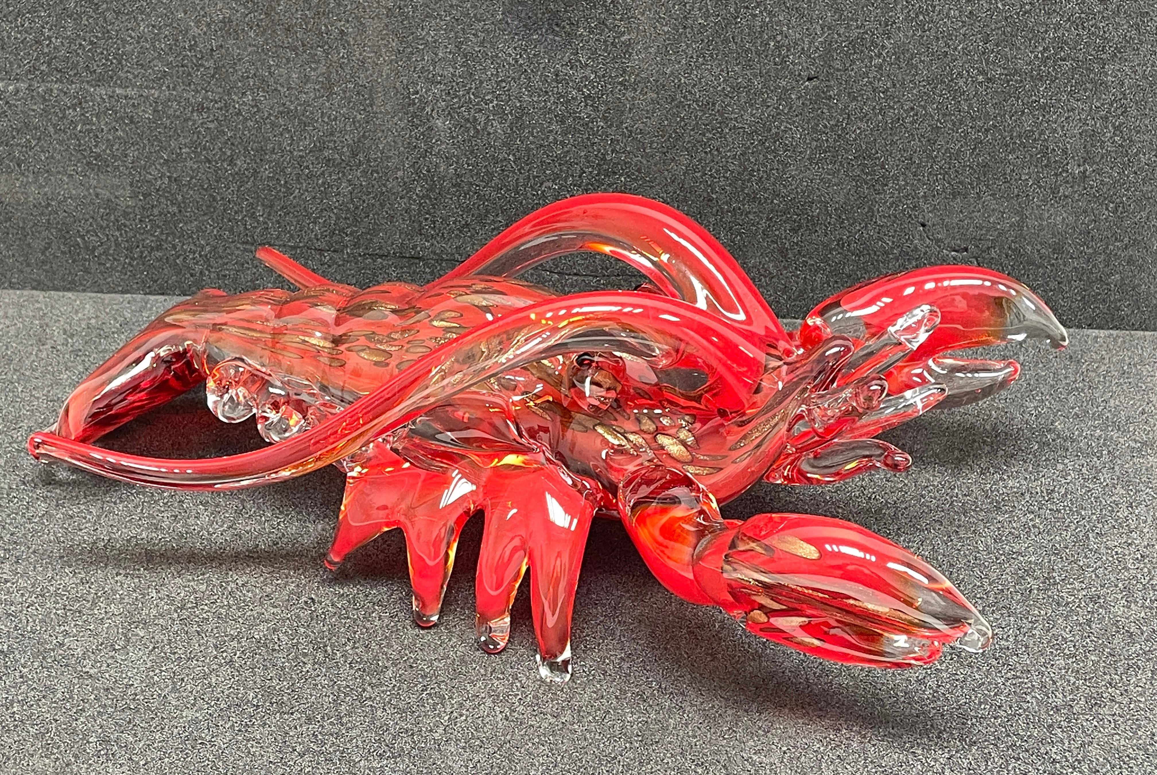 Monumental Lobster Sculpture Murano Glass, Vintage, Italy, 1978 3