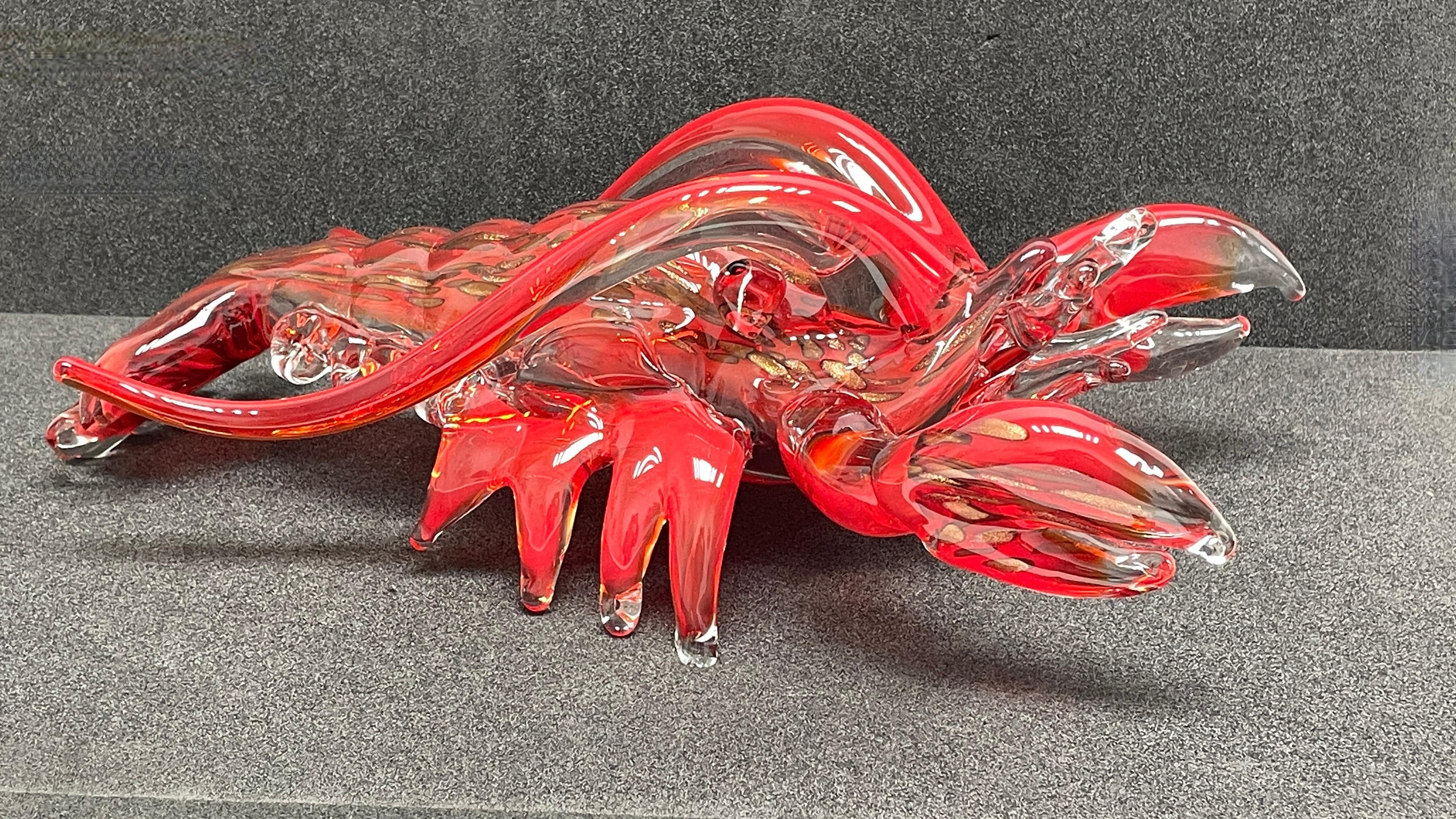 Monumental Lobster Sculpture Murano Glass, Vintage, Italy, 1978 4