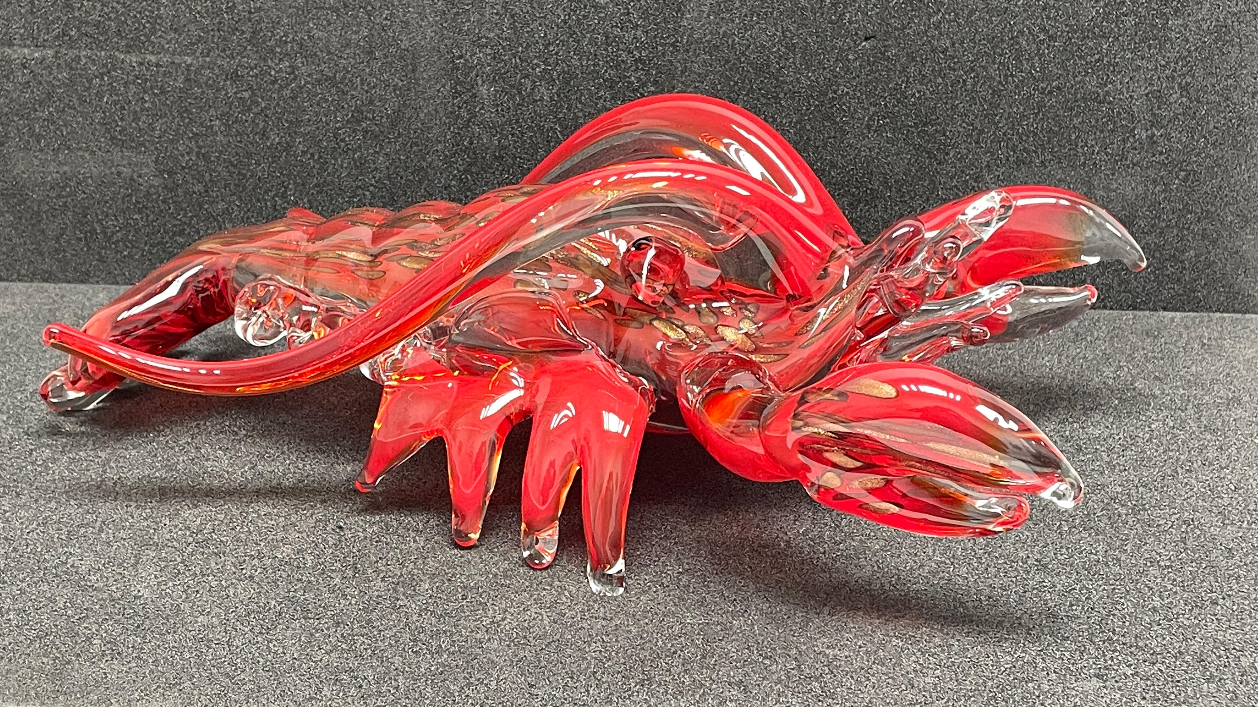 Monumental Lobster Sculpture Murano Glass, Vintage, Italy, 1978 5