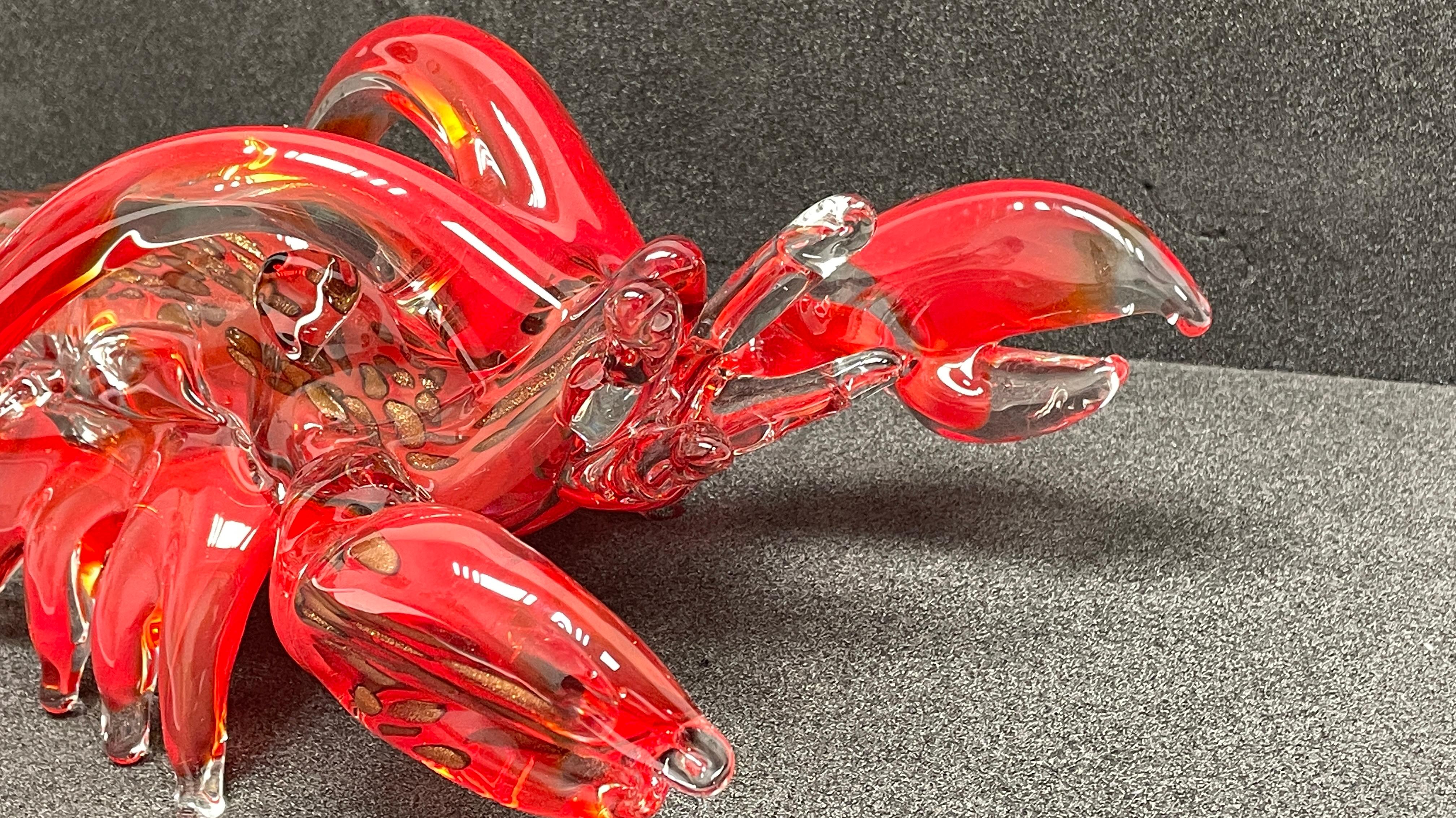 Monumental Lobster Sculpture Murano Glass, Vintage, Italy, 1978 7