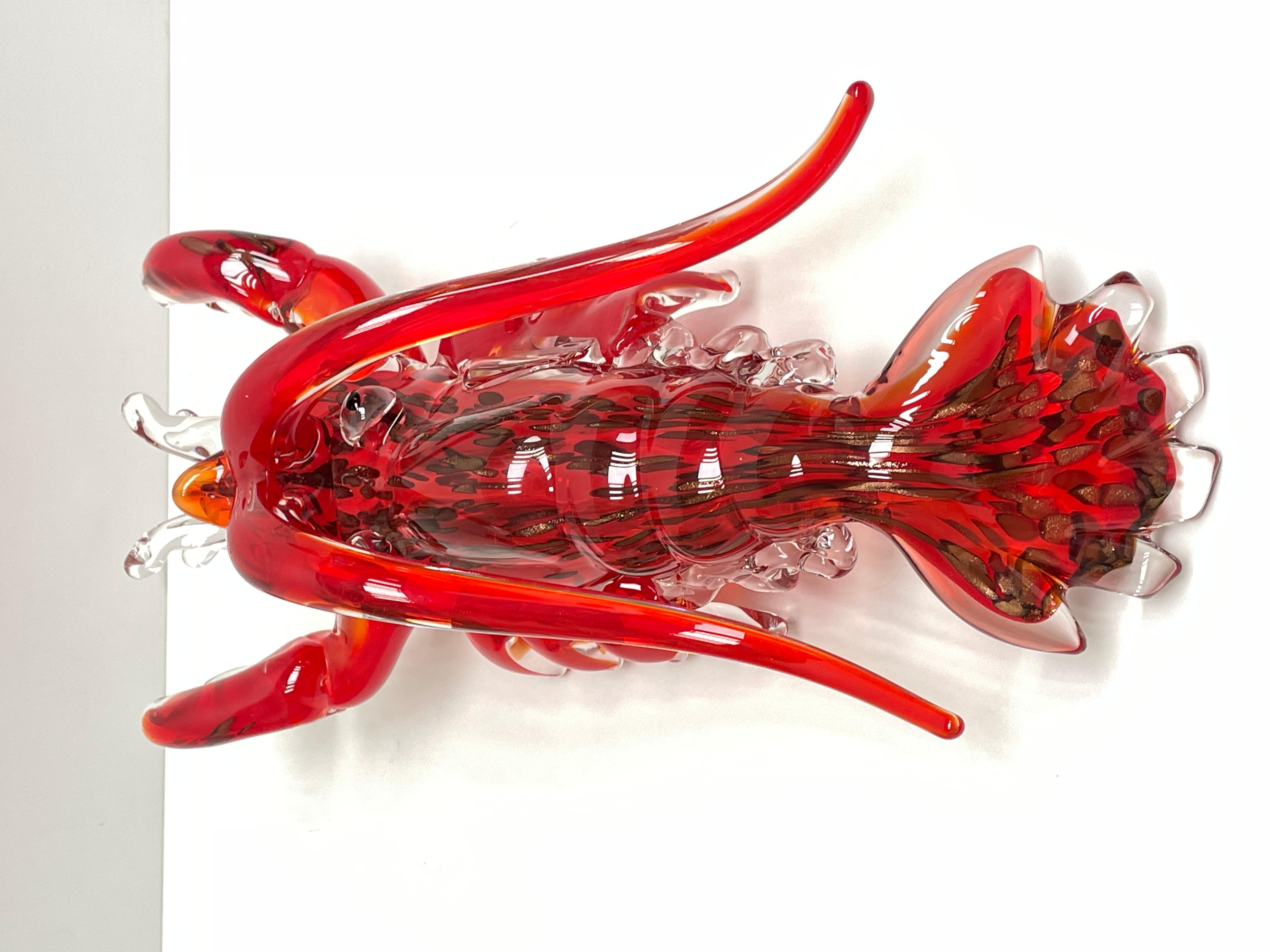 Mid-Century Modern Monumental Lobster Sculpture Murano Glass, Vintage, Italy, 1978