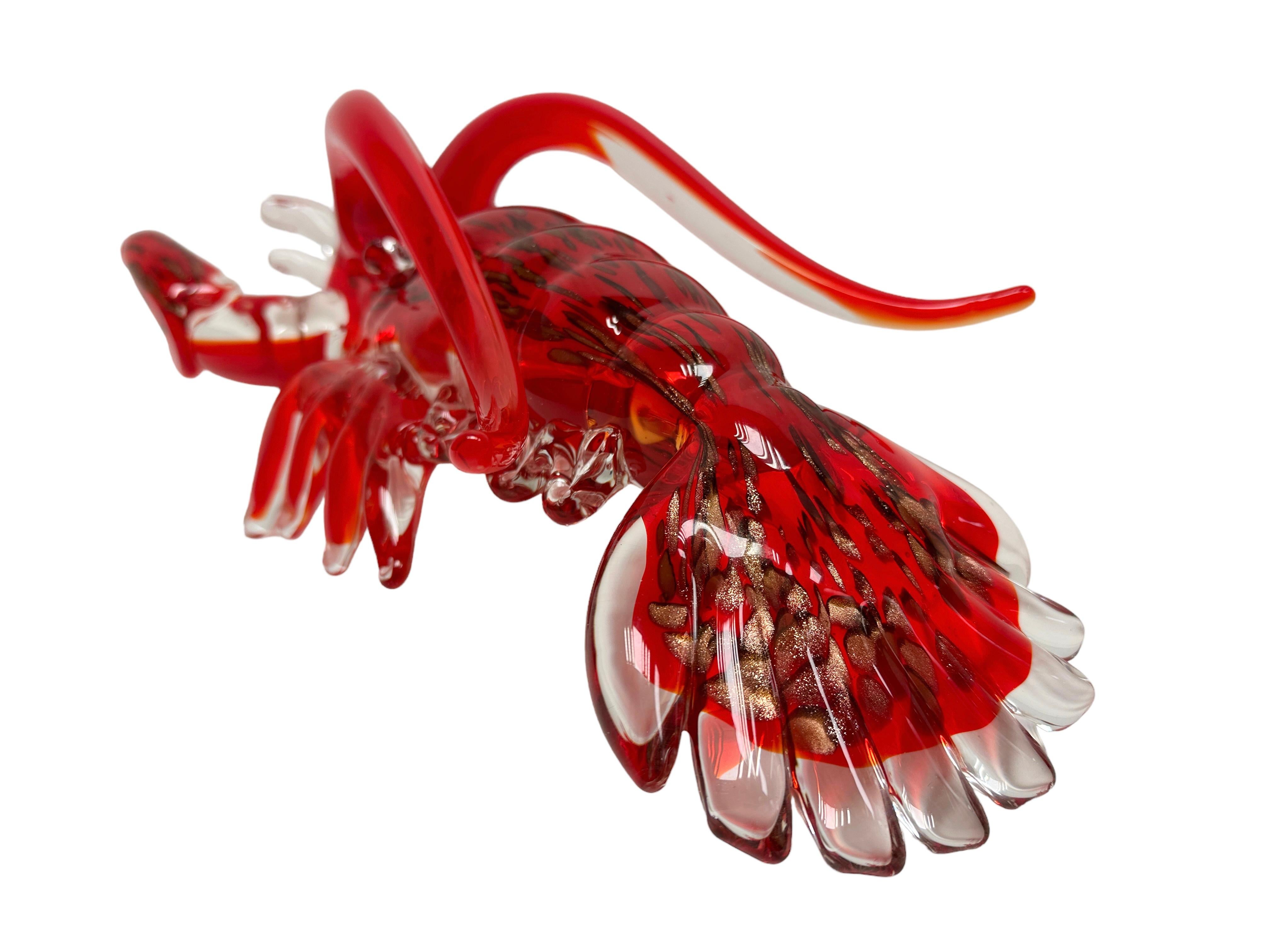 Italian Monumental Lobster Sculpture Murano Glass, Vintage, Italy, 1980s For Sale