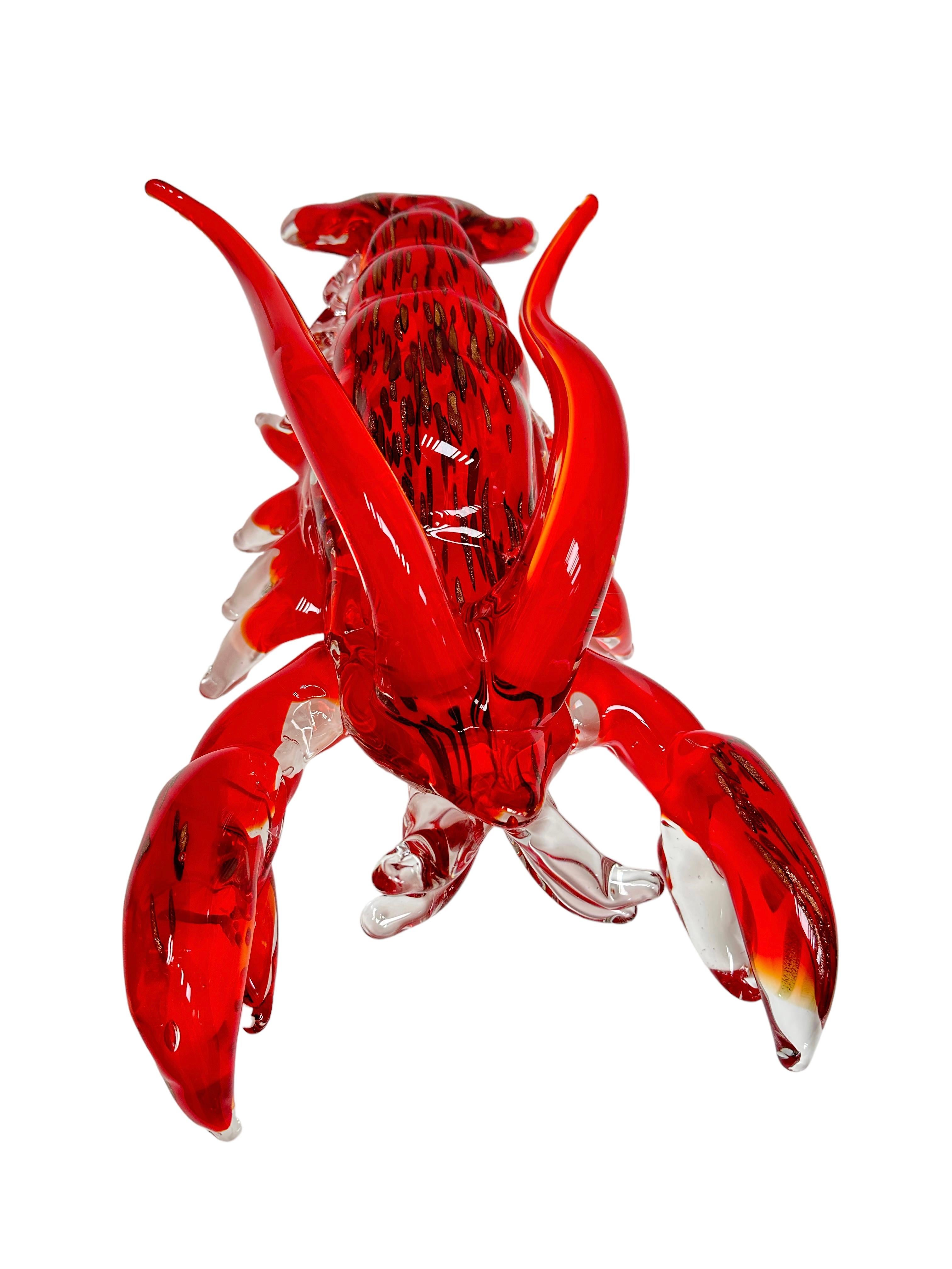 Monumental Lobster Sculpture Murano Glass, Vintage, Italy, 1980s In Good Condition For Sale In Nuernberg, DE