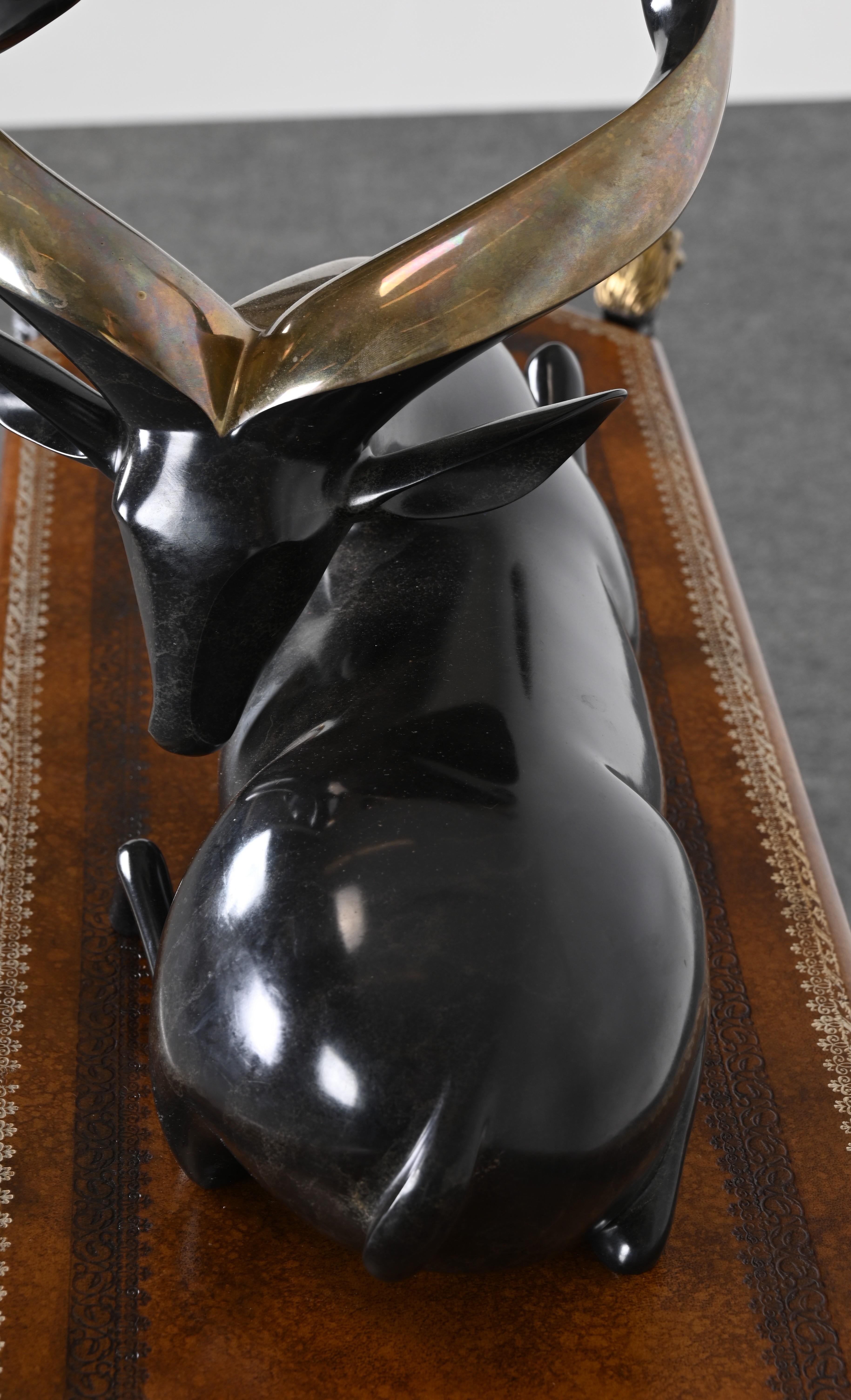 Monumental Loet Vanderveen Kudu Ram Sculpture, 1980s 1