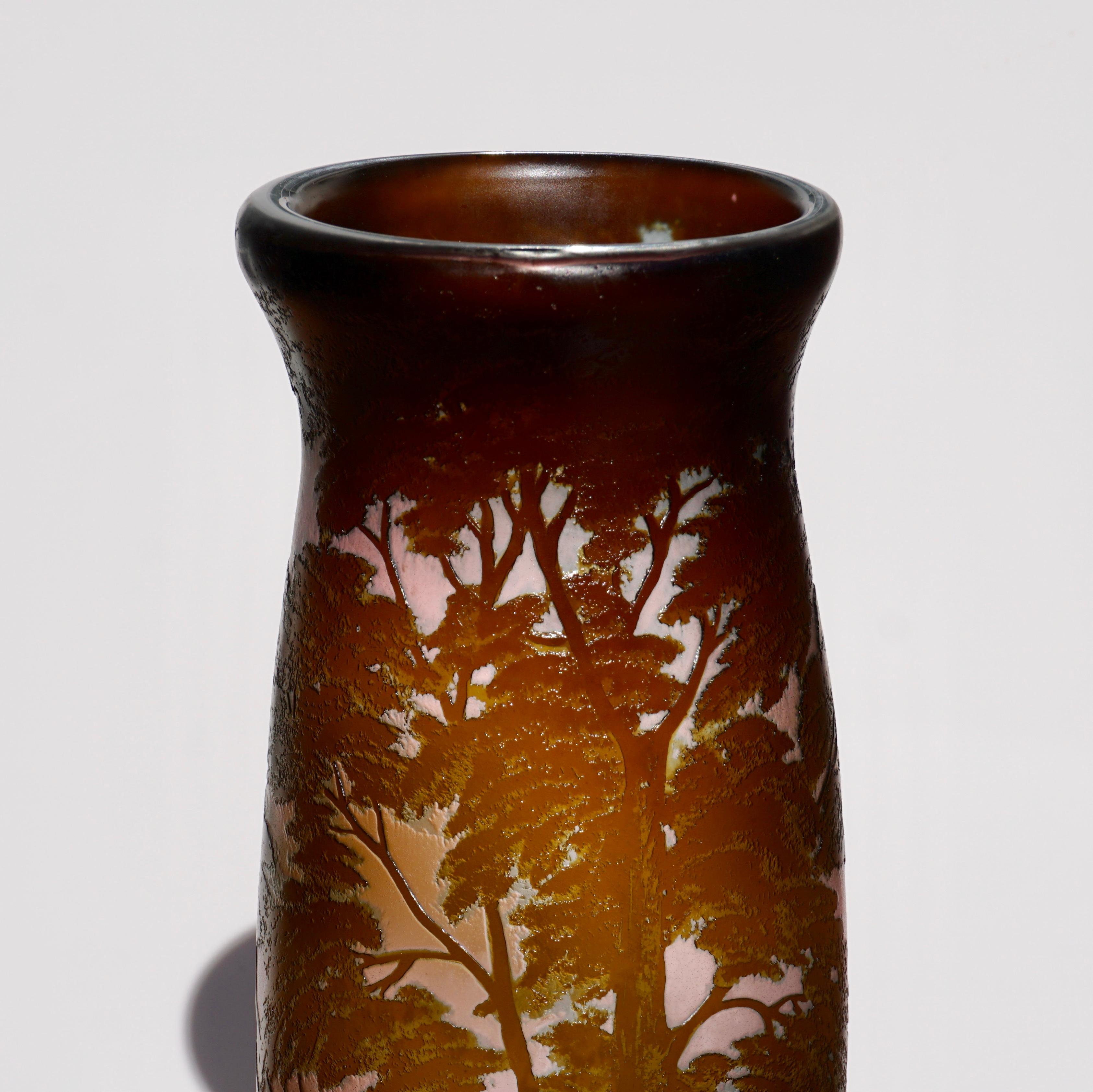 Monumental 32” Loetz Richard Art Nouveau Cameo Glass Vase 1