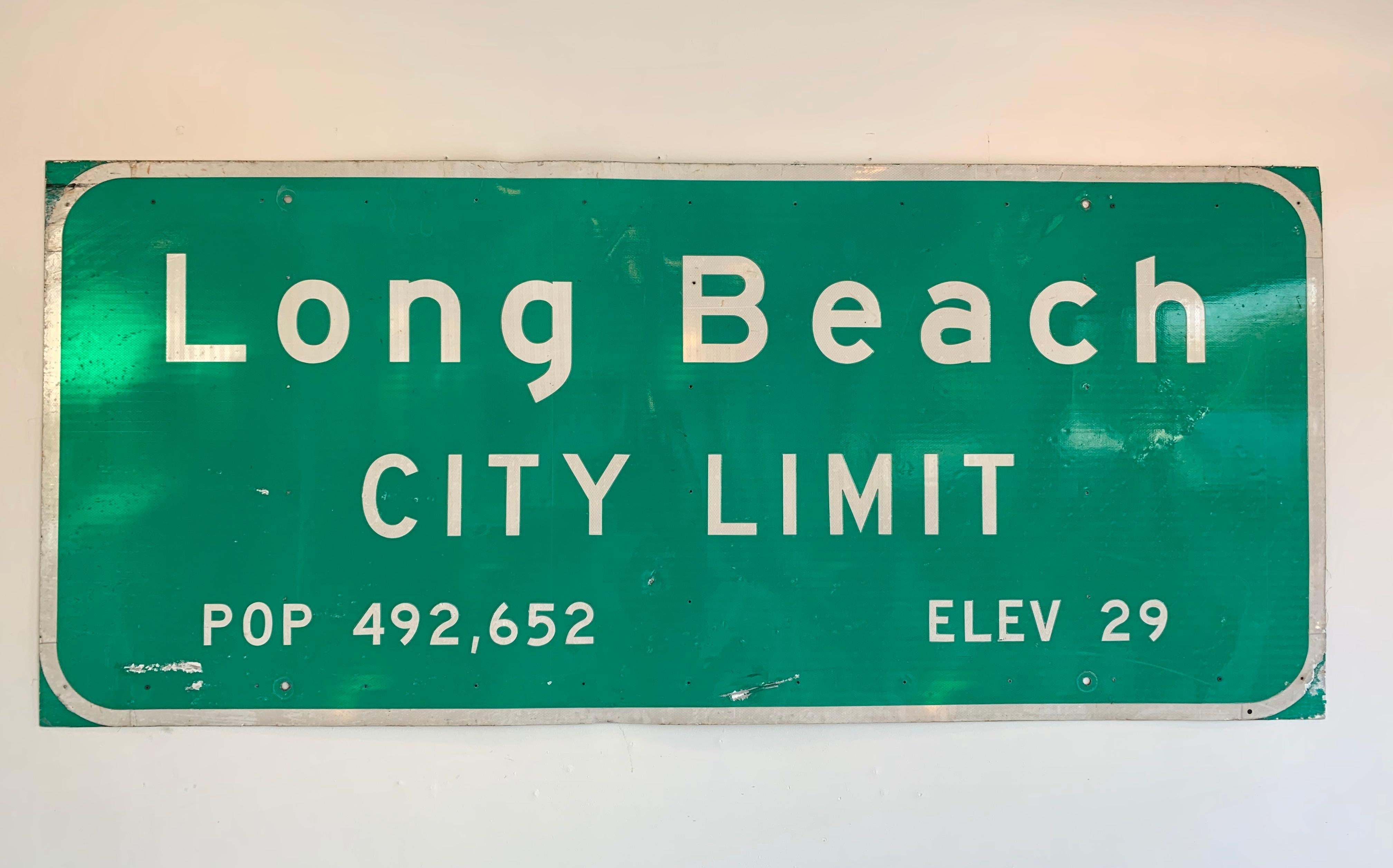 Monumental Long Beach Freeway Sign In Good Condition In Los Angeles, CA