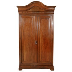 Antique Monumental Louis Philippe Period Solid Walnut Lyonnaise Armoire