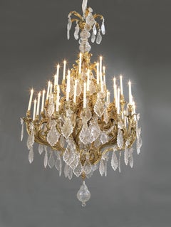 Monumental Louis XV Style Cut-Glass Forty-Eight Light Chandelier, circa 1885