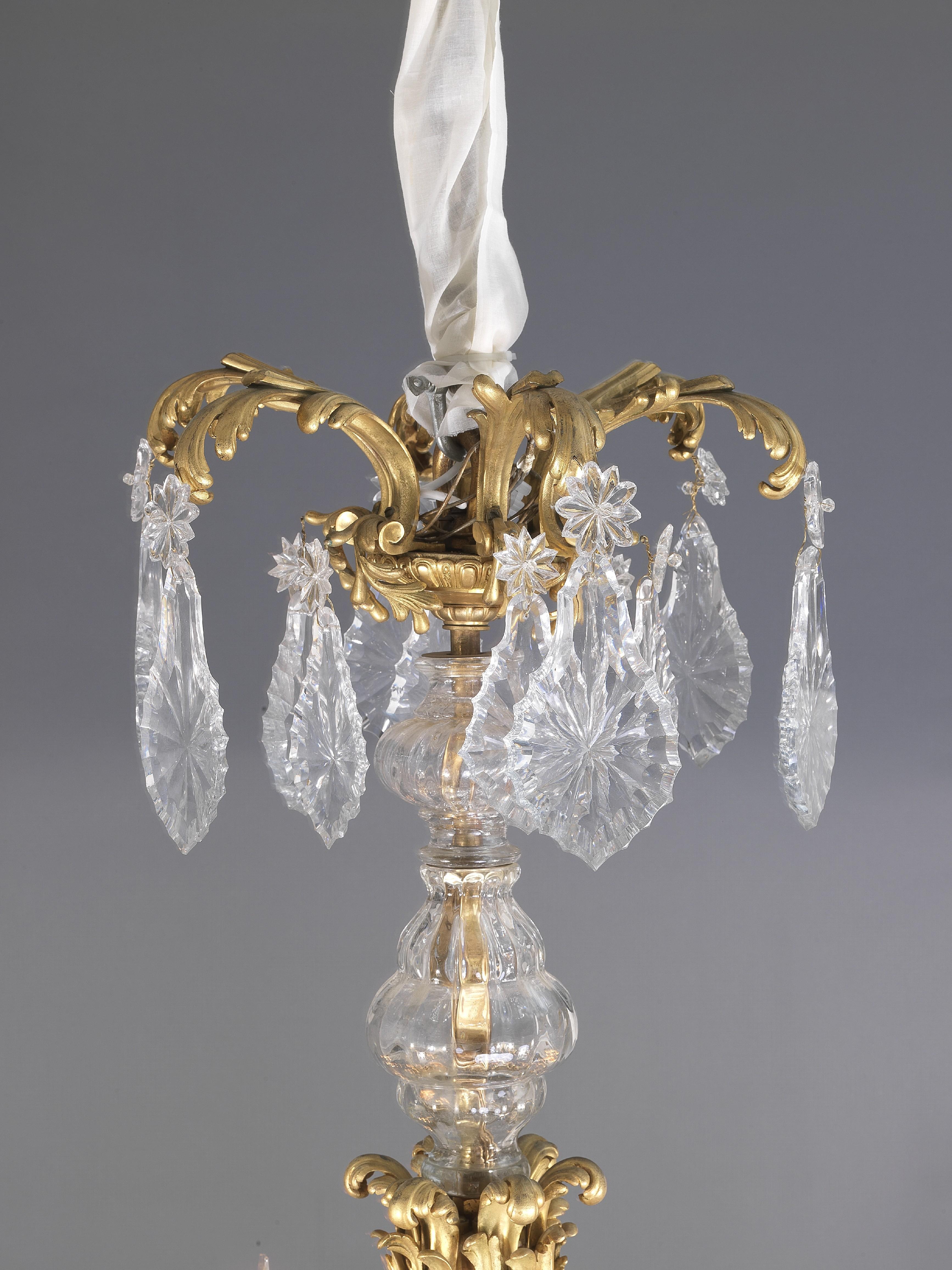 French Monumental Louis XV Style Cut-Glass Forty-Eight Light Chandelier, circa 1885 For Sale