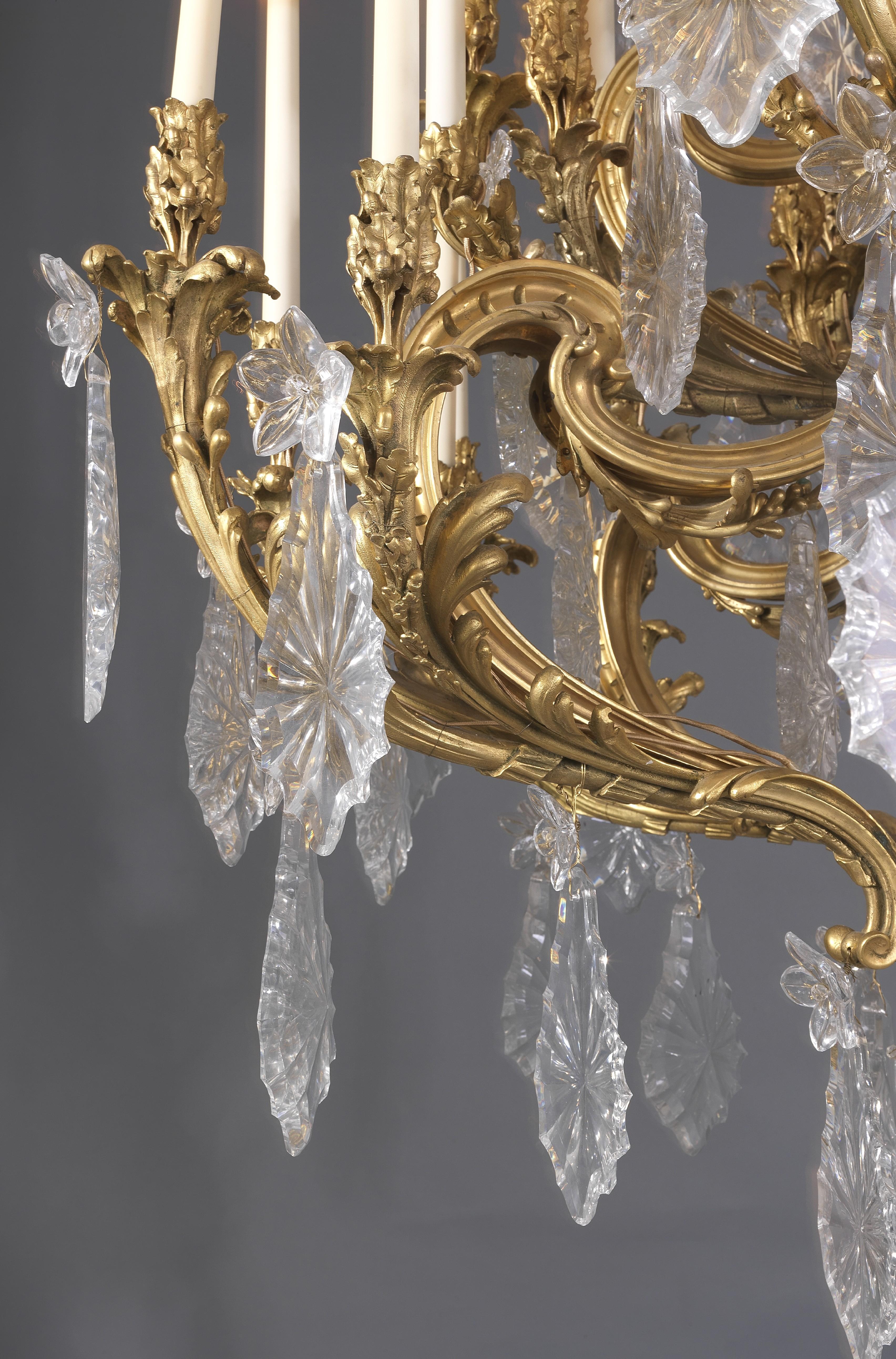 19th Century Monumental Louis XV Style Cut-Glass Forty-Eight Light Chandelier, circa 1885 For Sale