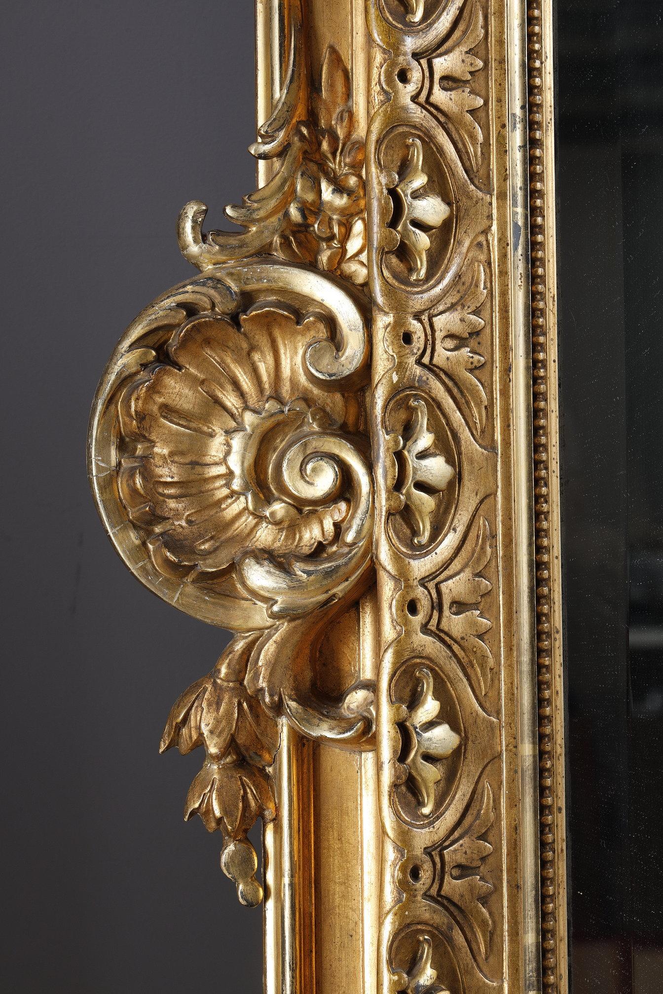 Monumental Louis XVI mirror, from the Napoleon III period For Sale 8