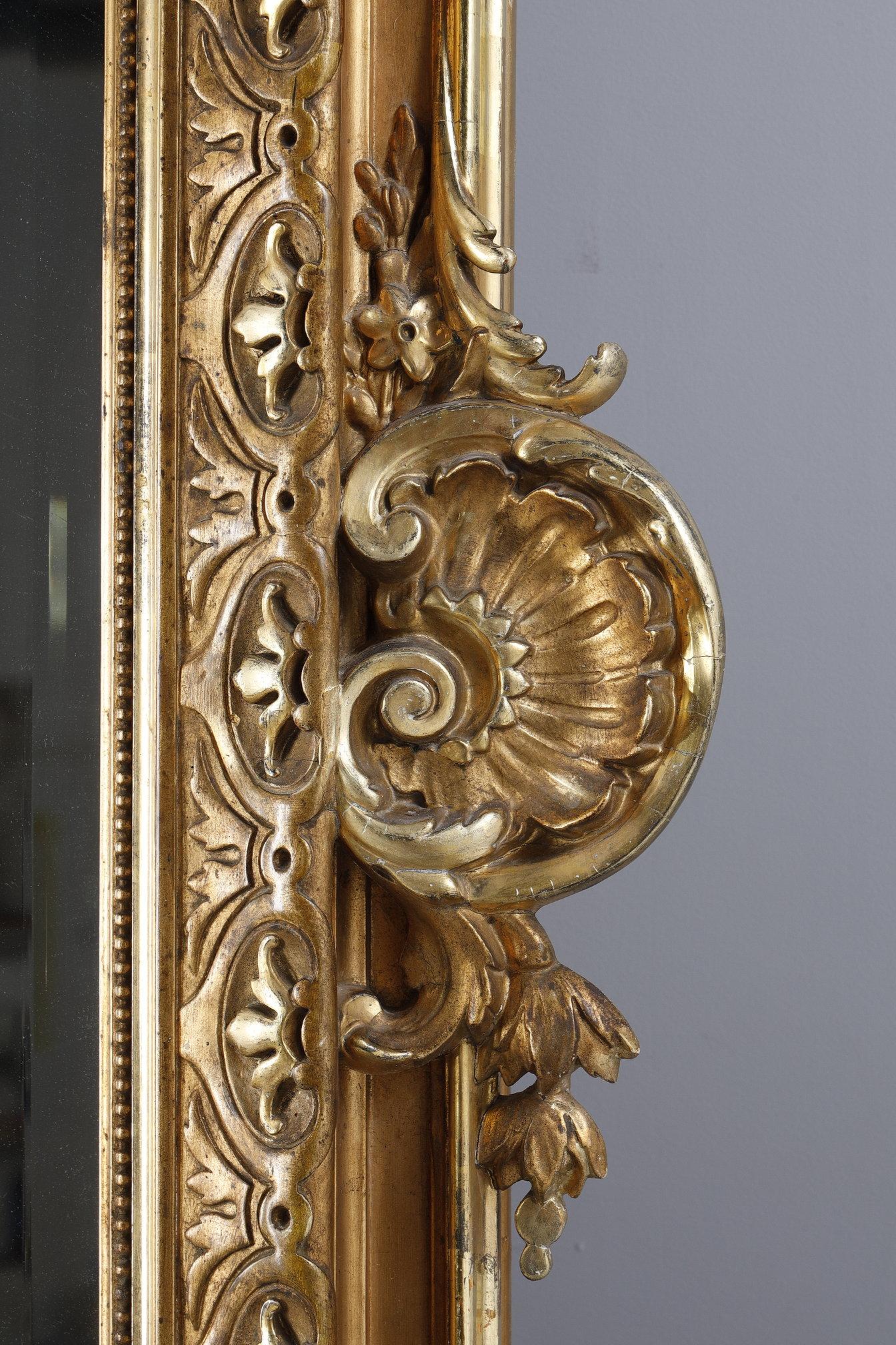 Monumental Louis XVI mirror, from the Napoleon III period For Sale 9