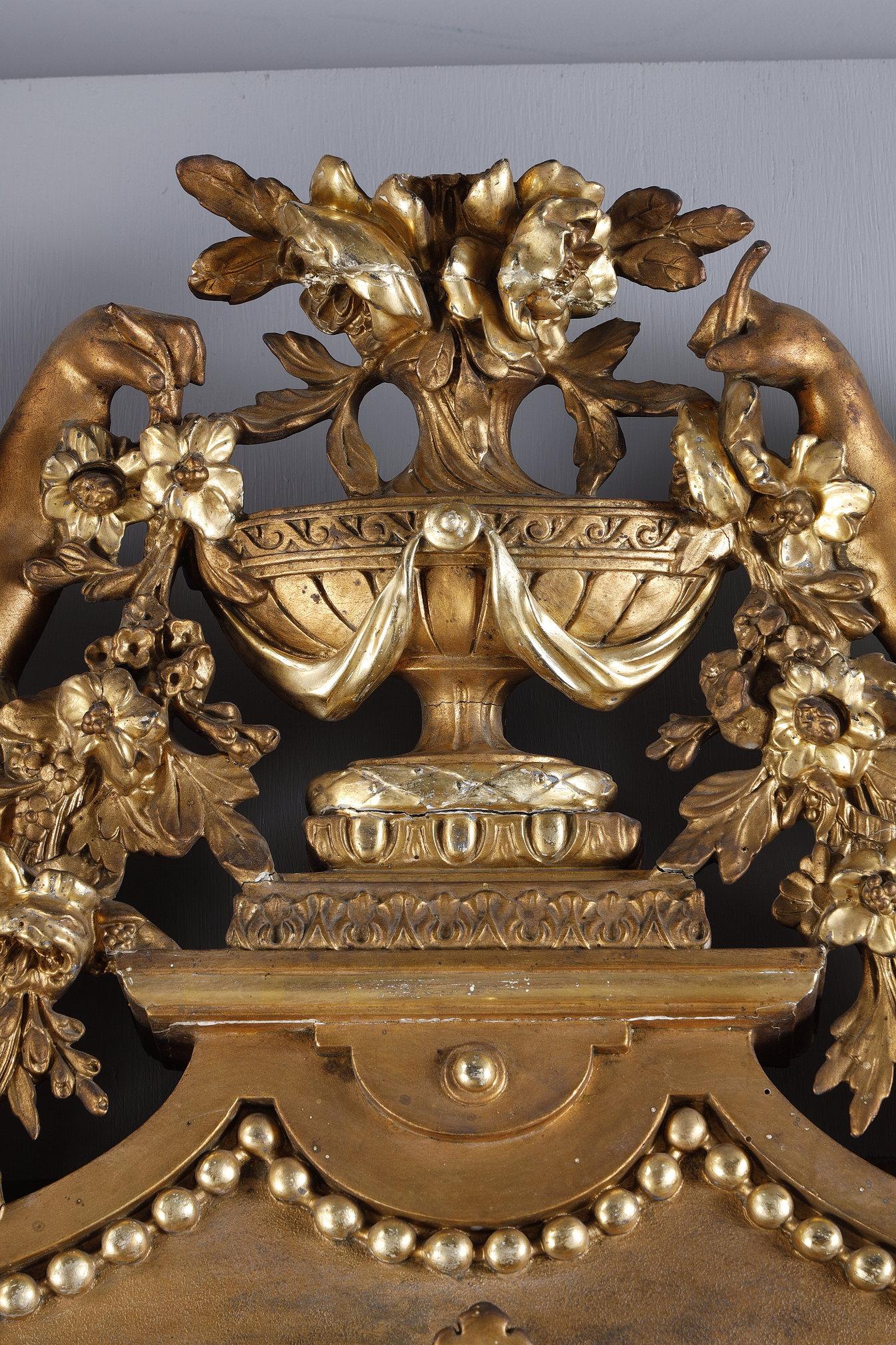 Monumental Louis XVI mirror, from the Napoleon III period For Sale 2