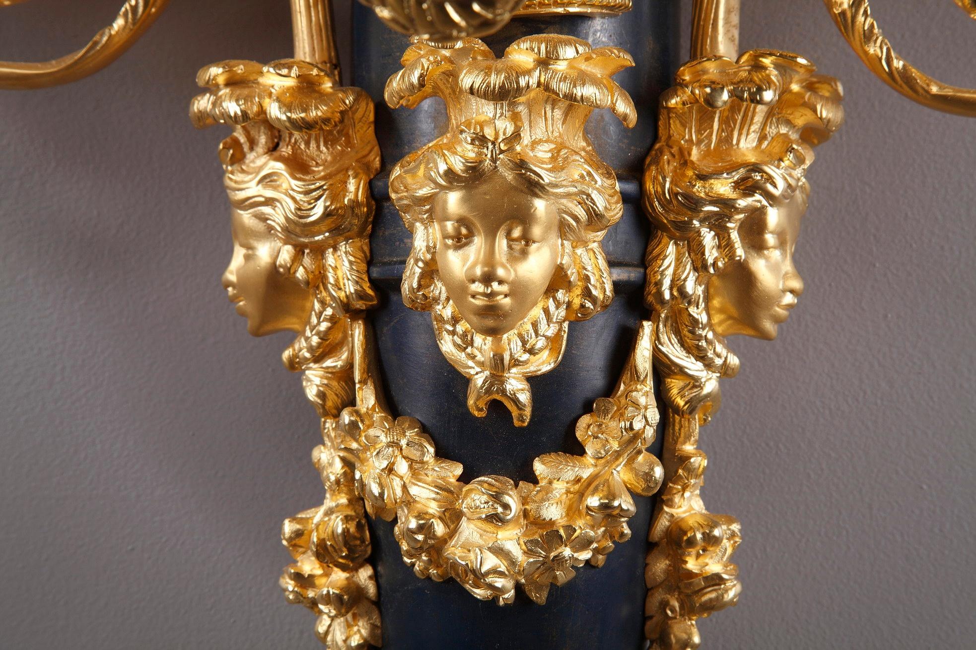 Monumental Louis XVI Style Wall Sconces after Thomire For Sale 8