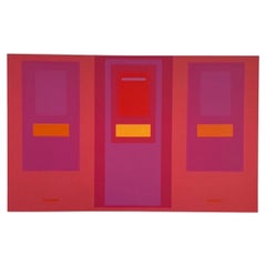 Monumental Lucas Blok Hard Edge Abstract Modernist Painting c2000