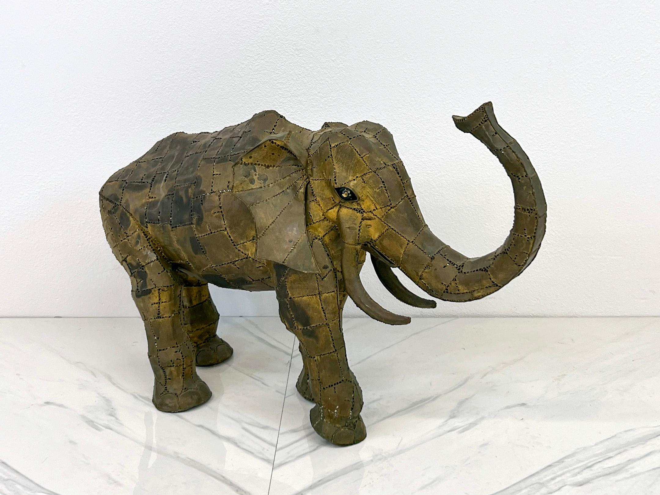 Monumental Luciano Bustamante Brass Patchwork Elephant Sculpture, 1970's 4