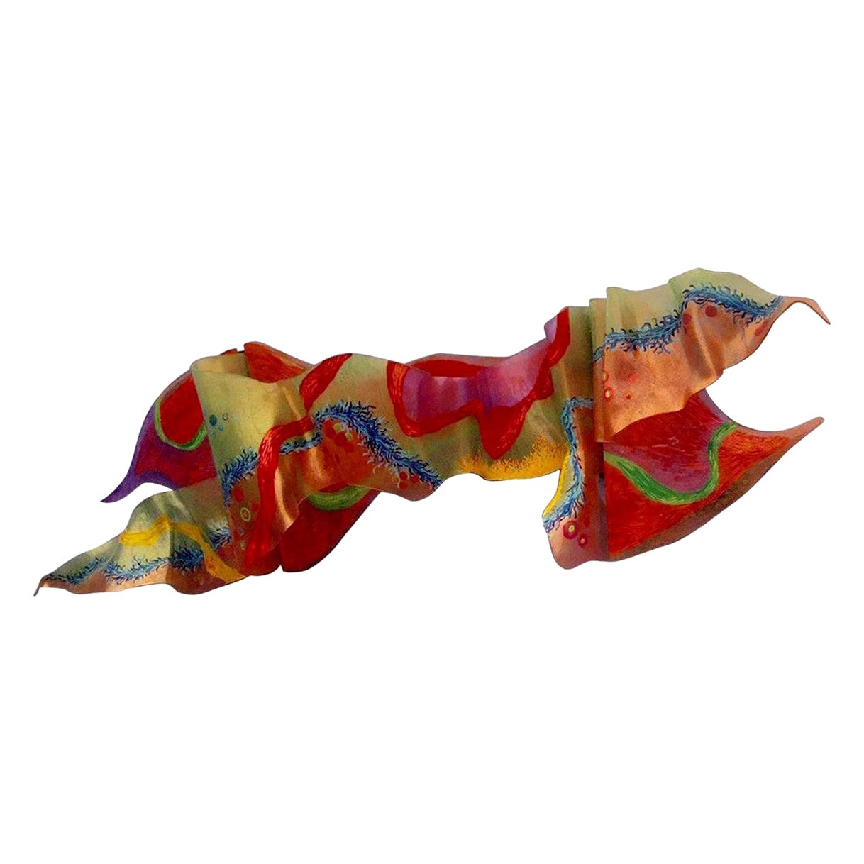 Monumental Lucite Abstract Sculpture with Brilliant Reverse Painting