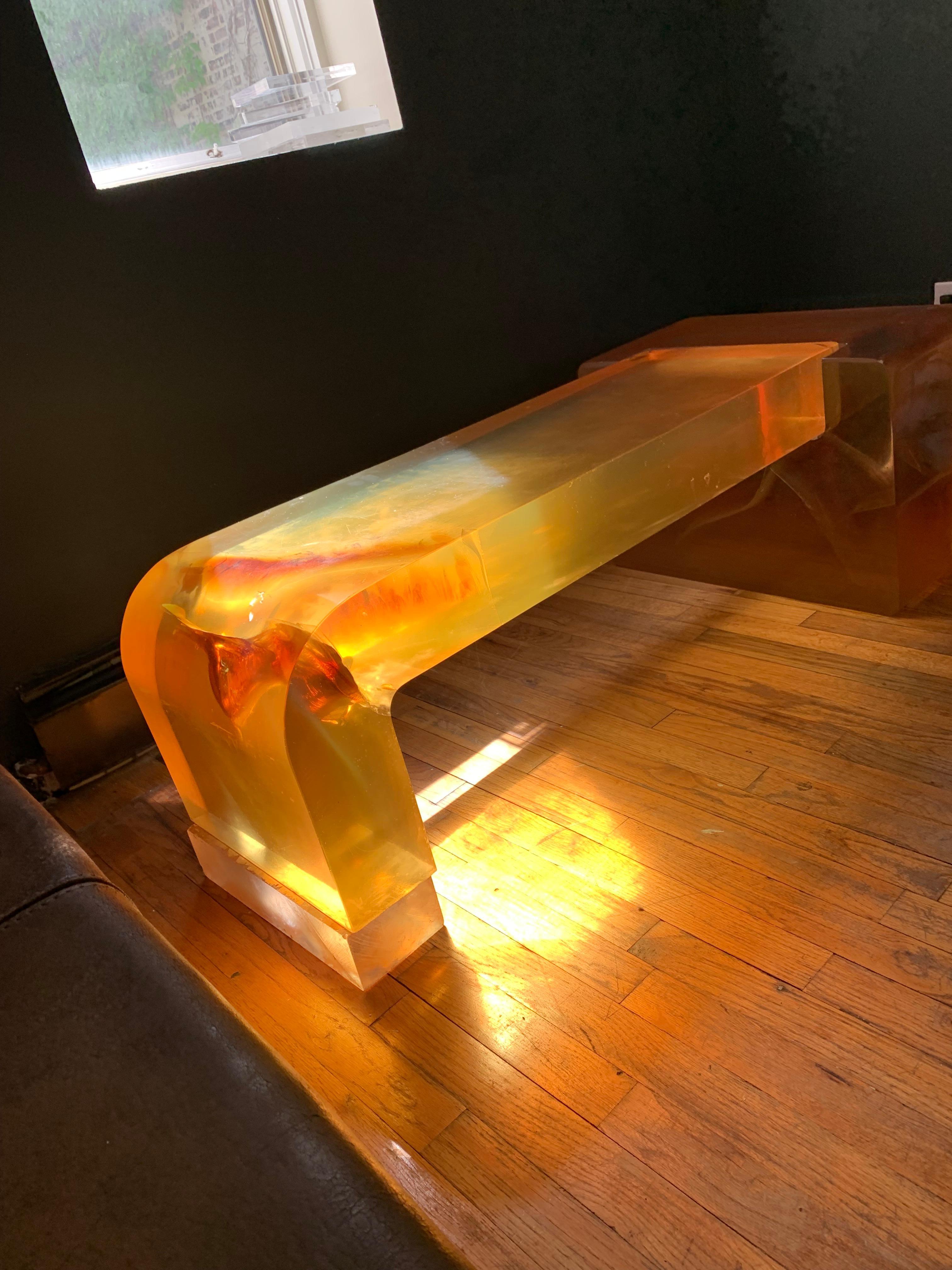 Monumental Lucite Block Coffee Table, in the Manner of Gary Gutterman, USA 1970S 2