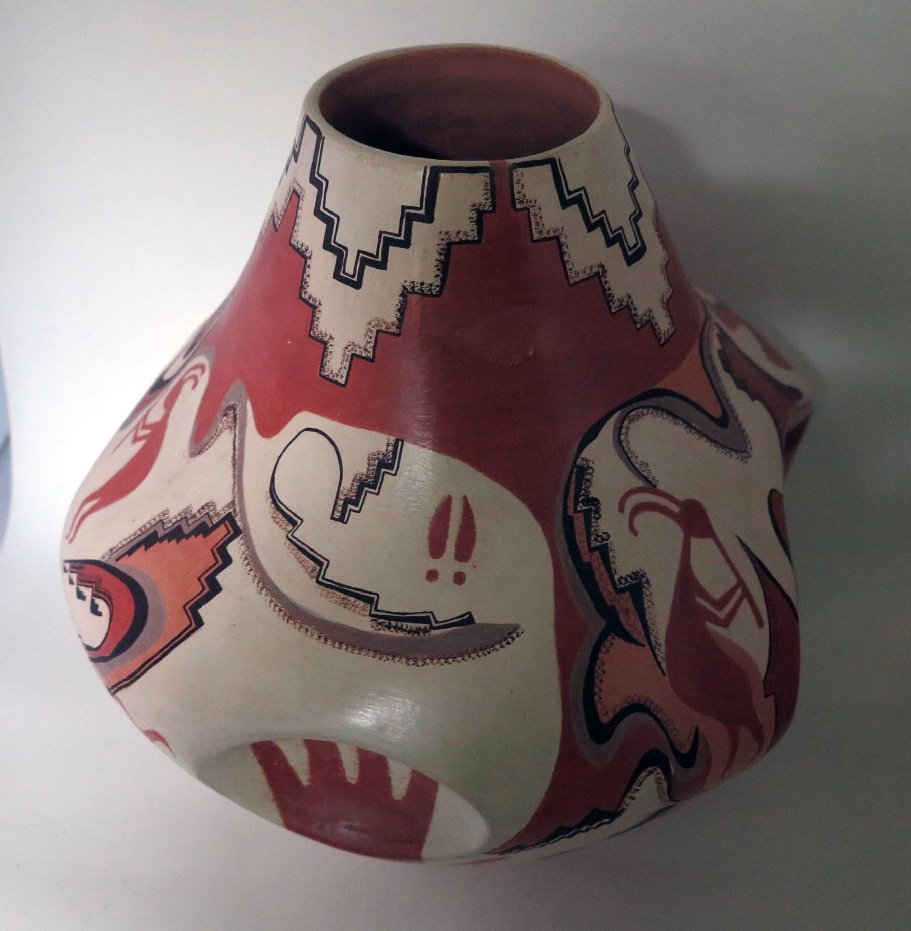Monumental vase Navajo Lucy Leuppe McKelvey « Échos des Anasazi » en vente 1