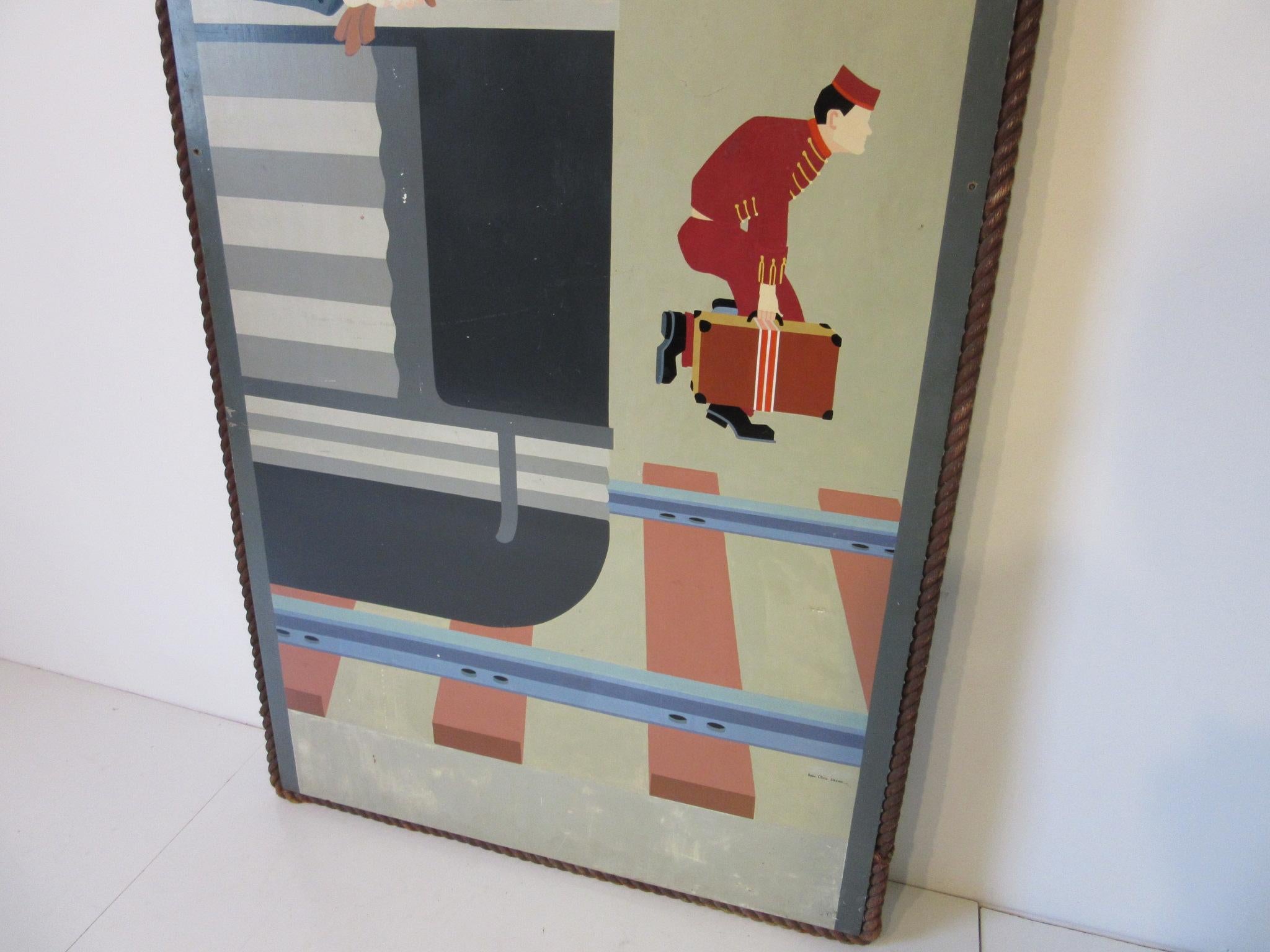 American Monumental Machine Age Art Deco Painting by Helen Johnson