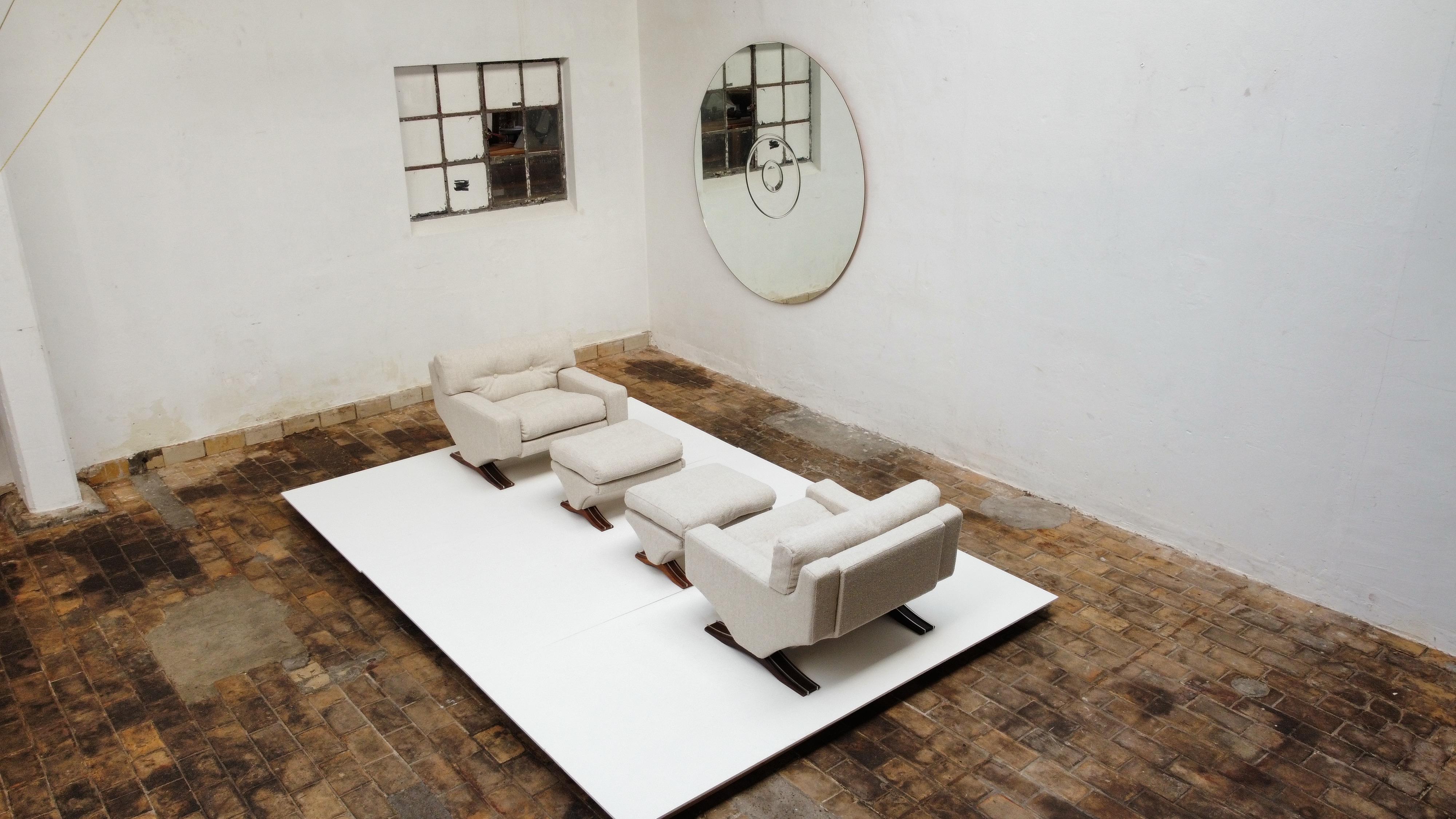 Monumental 'Magister' Lounge Chairs and Ottomans by Sculptor Franz Sartori, 1966 8