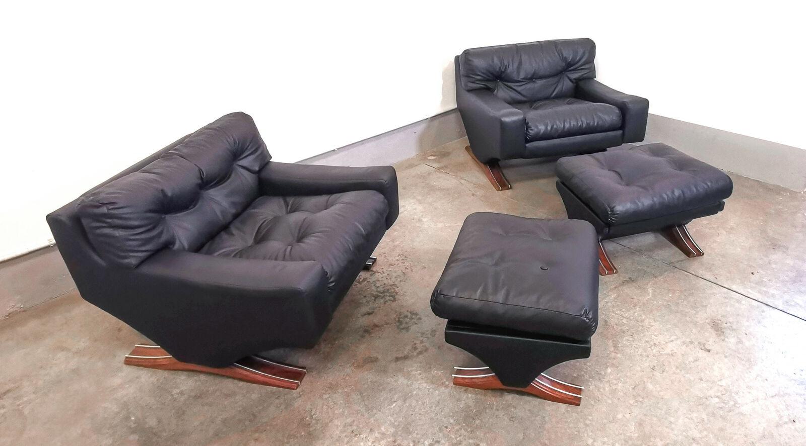 Monumental 'Magister' Lounge Chairs and Ottomans by Sculptor Franz Sartori, 1966 10