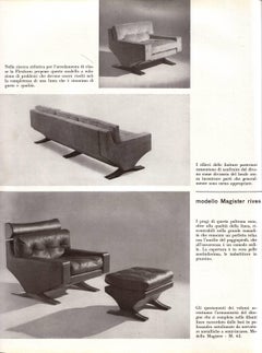 Monumental 'Magister' Lounge Chairs and Ottomans by Sculptor Franz Sartori, 1966
