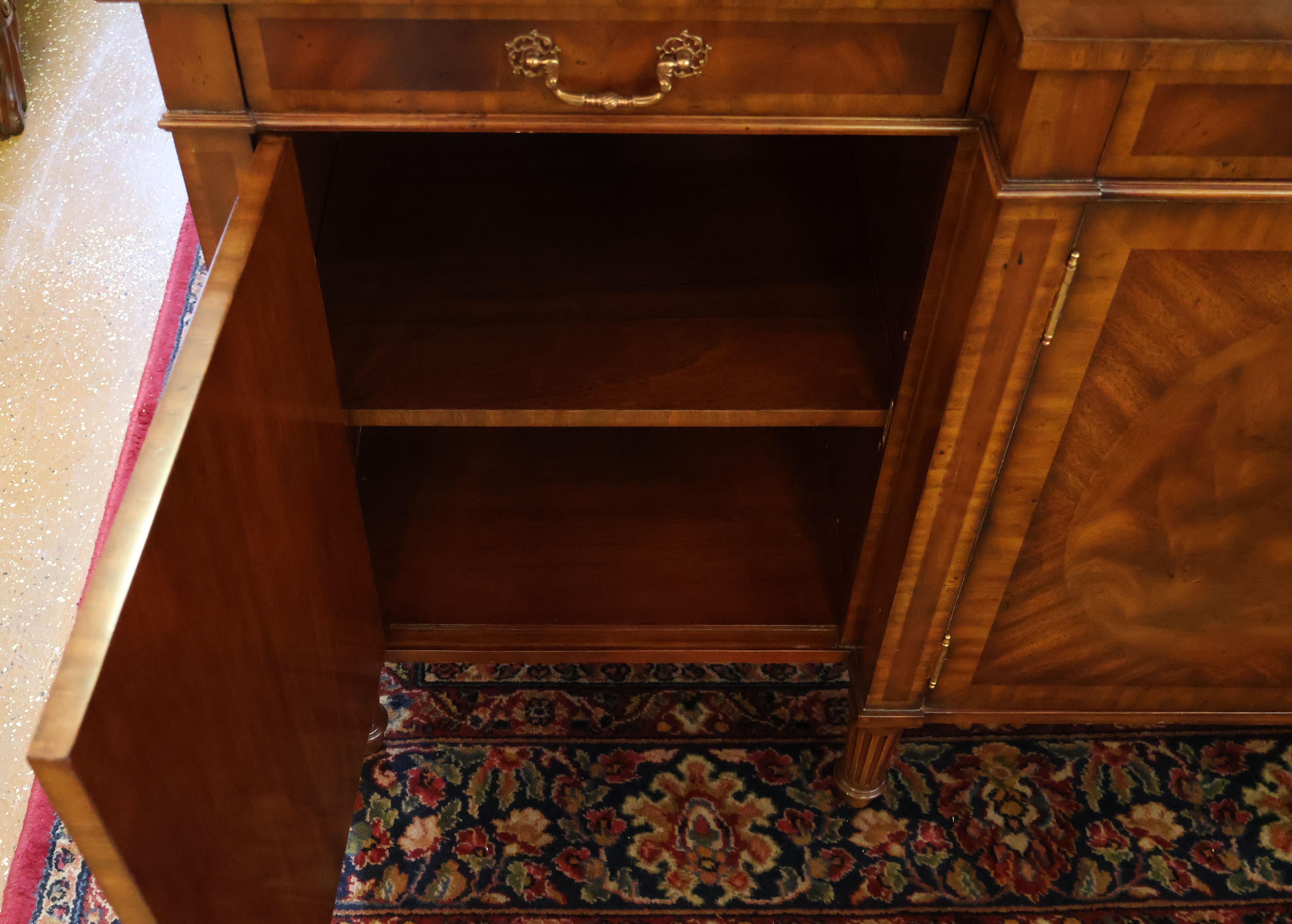 Monumental Mahogany Maitland Smith Bookcase China Cabinet Breakfront For Sale 2