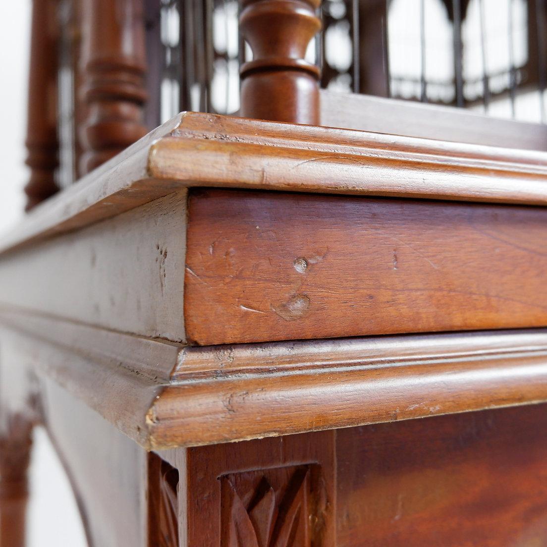 Metal Monumental Mahogany Sacre Coeur Cathedral Bird Cage on Stand, 20th Century For Sale
