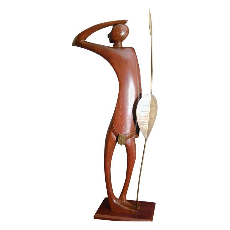 Monumental Mahogany Sculpture, in manner of Hagenauer For Sale
