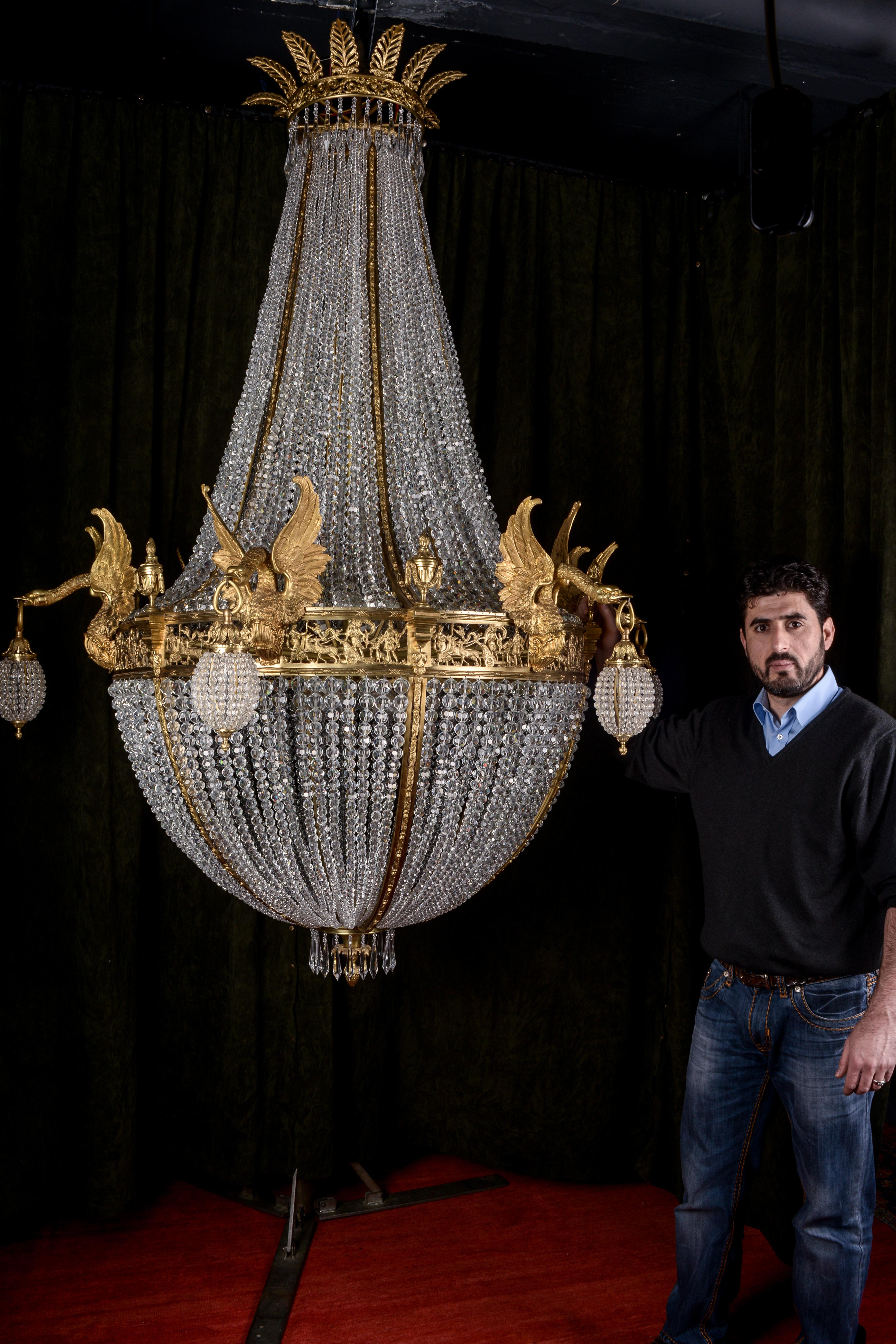 Contemporary Monumental Majestic Splendid Chandelier in Empire Style For Sale